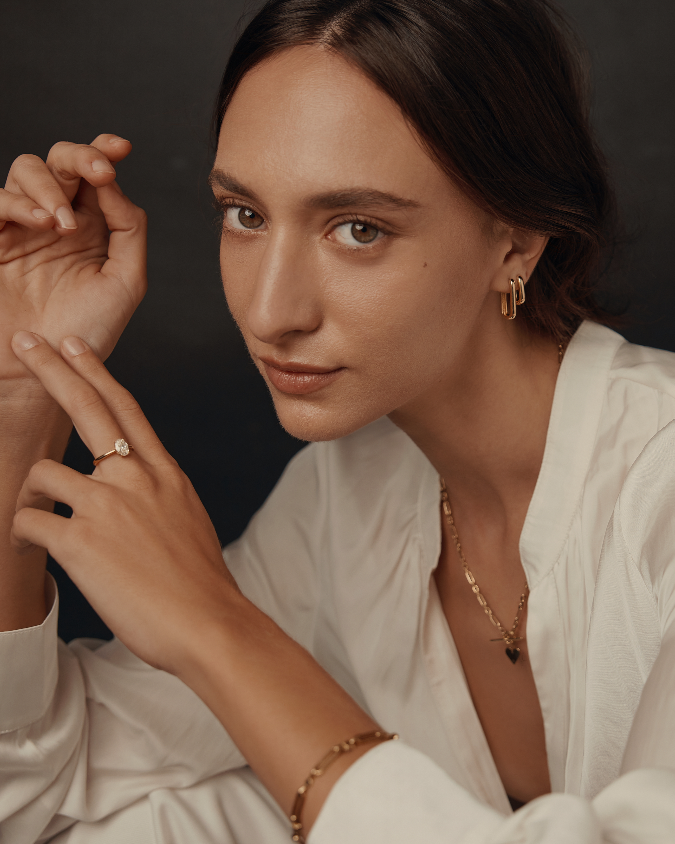 עגיל חישוק זהב מיני אווה