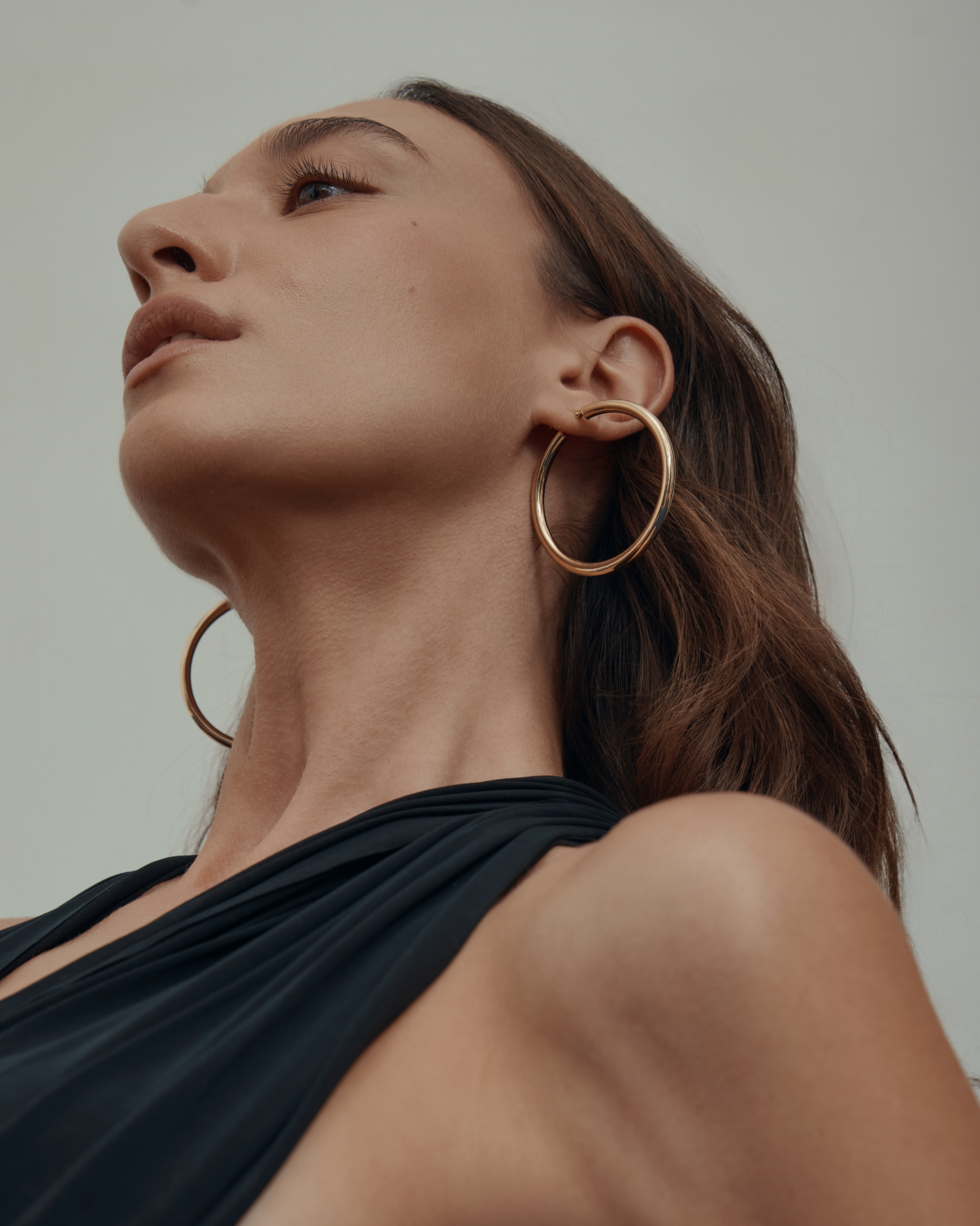 עגיל חישוק ברנדי 50 מ"מ