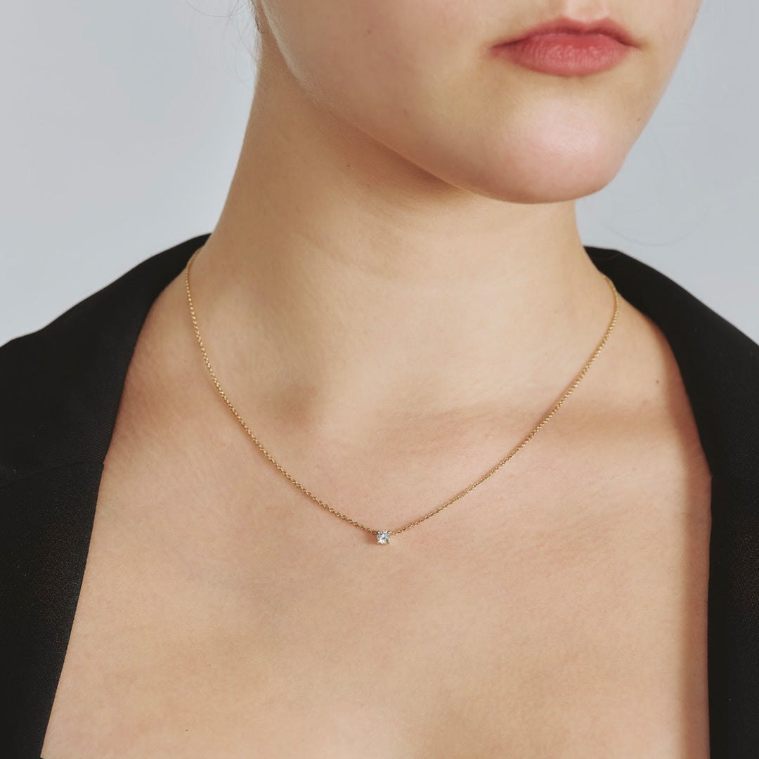 שרשרת אנאבל עם יהלום לבן 4ממ