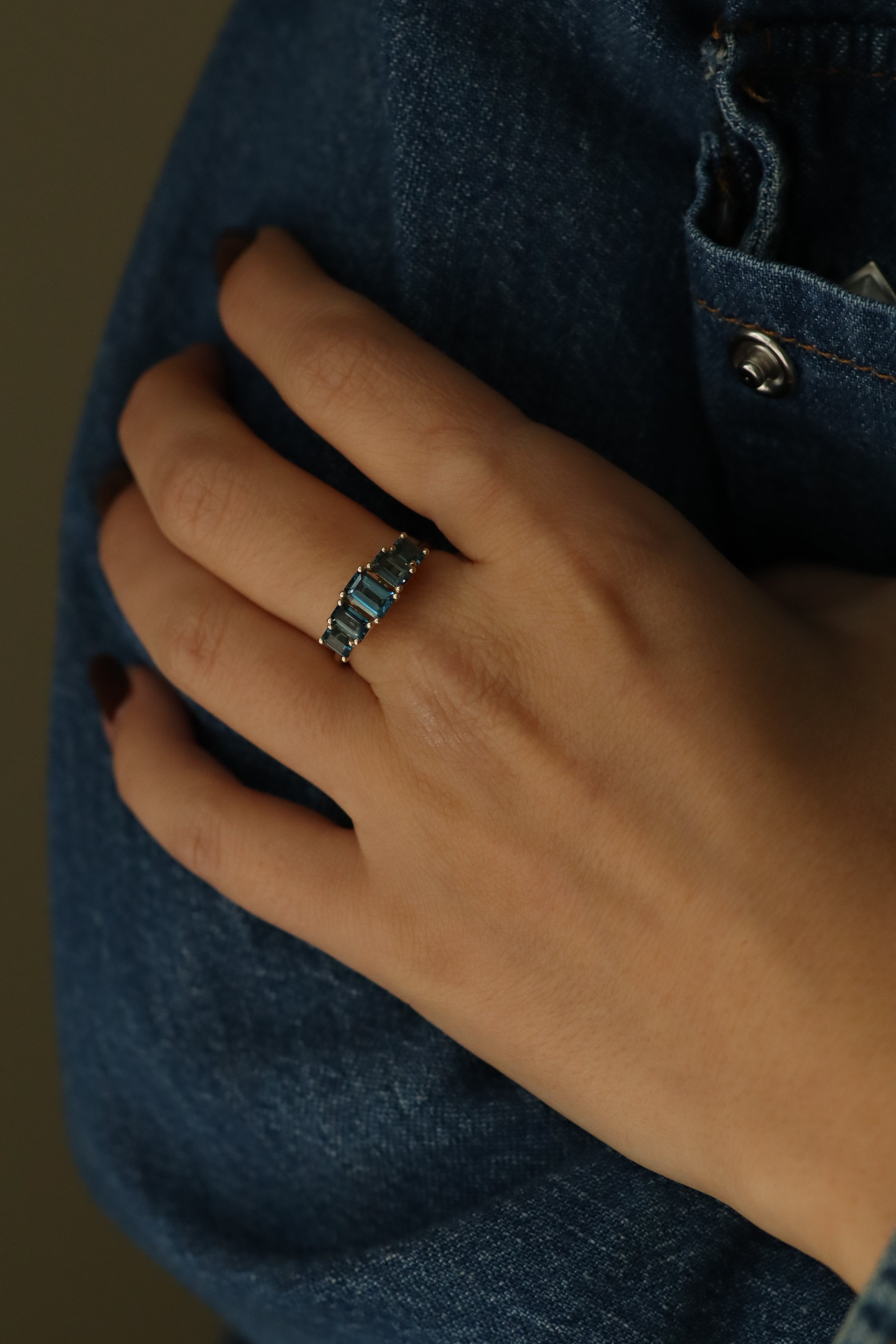 טבעת אלכסנדרינה בלו טופז