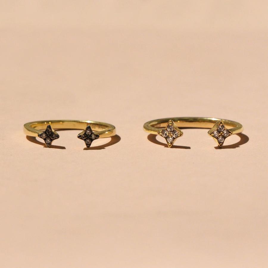 טבעת מרקורי מוגדלת עם יהלומי קוניאק