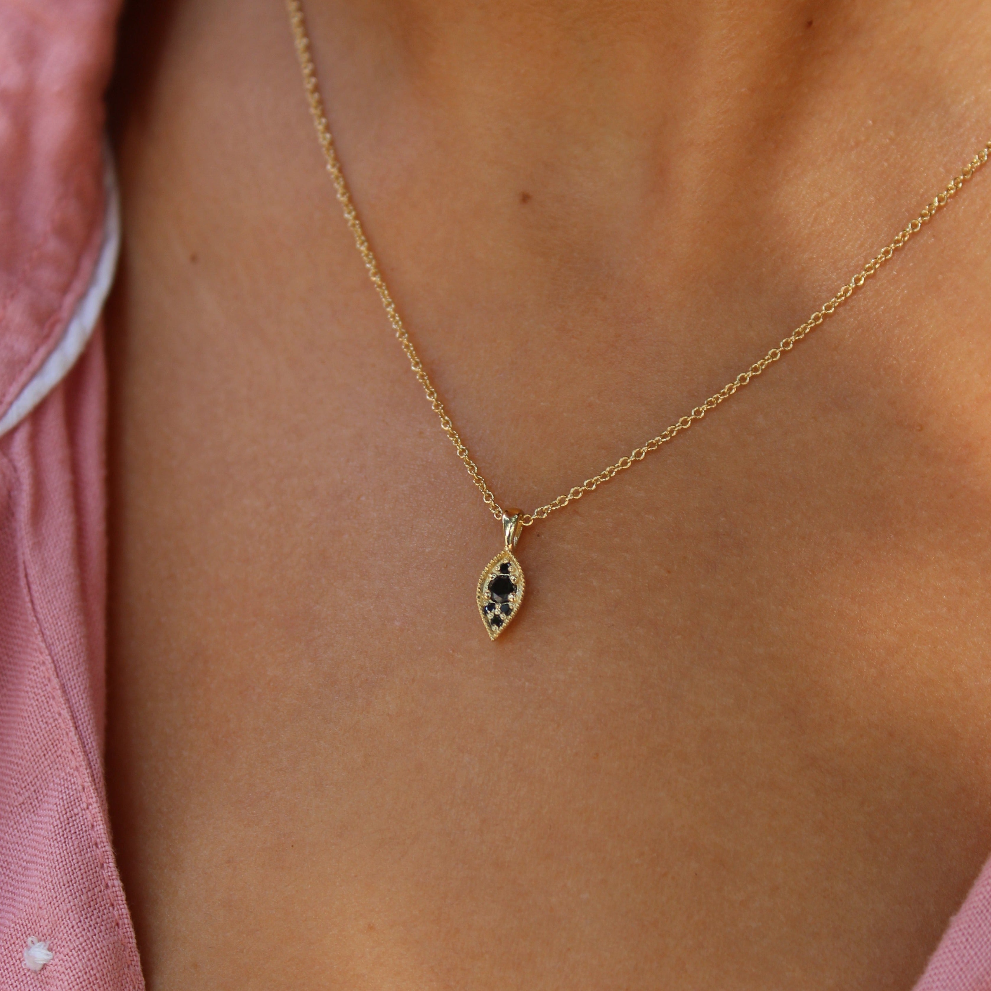 שרשרת ג׳יין יהלומים שחורים