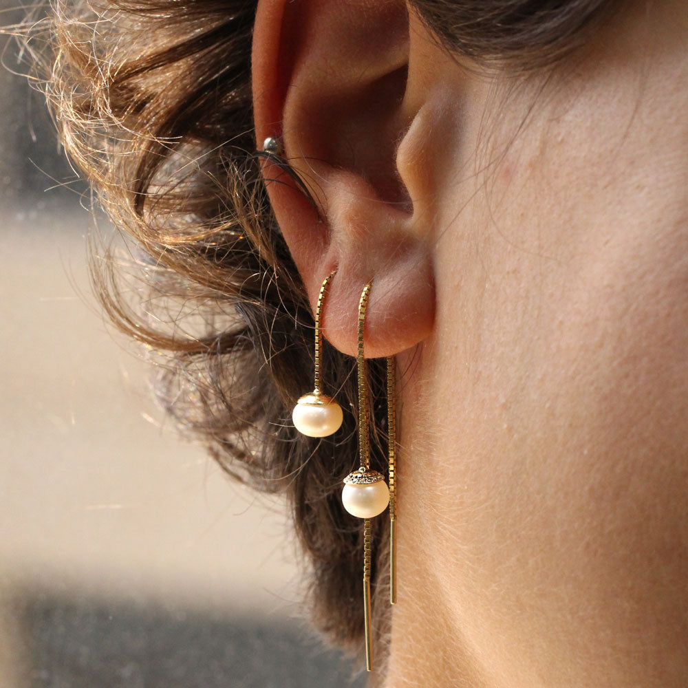 עגיל זהב בלה פנינה