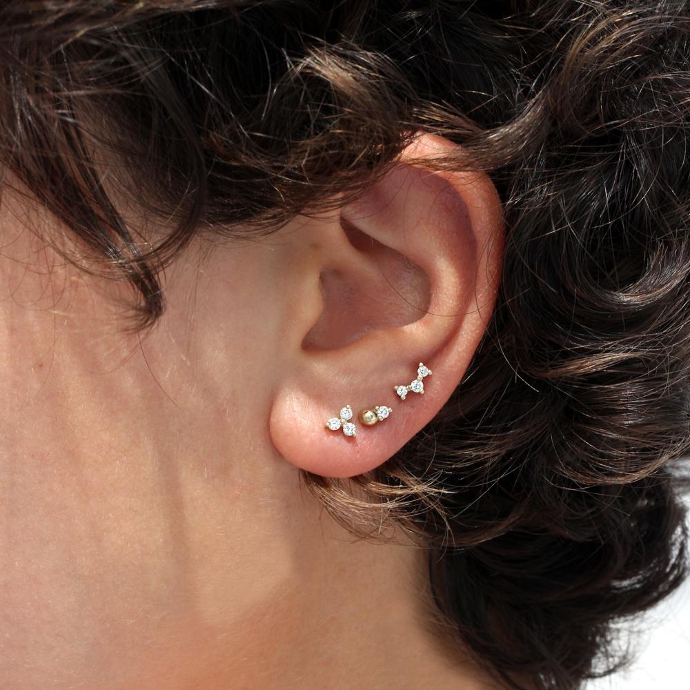 עגיל פירסינג מארי יהלום לבן