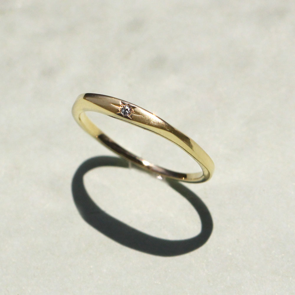 טבעת ג׳קי יהלום אחד שיבוץ כוכב