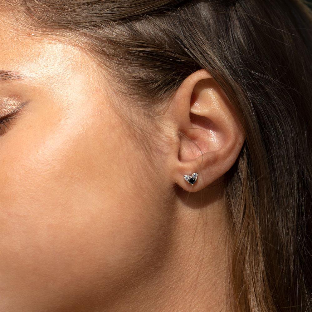 עגיל טטיאנה יהלומים שחור לבן