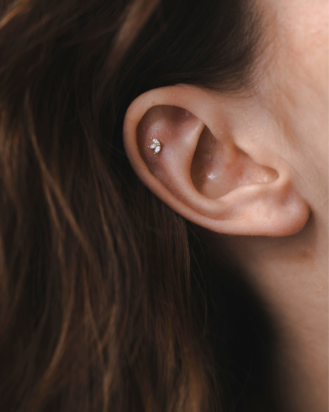 עגיל פירסינג מיני פרנסואז יהלומים לבנים