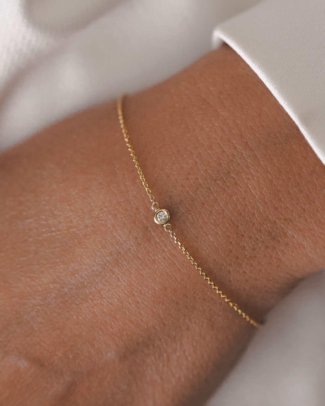 צמיד זהב אלכסיס יהלום 2 מ"מ