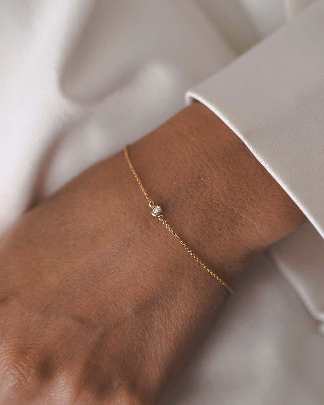 צמיד זהב אלכסיס יהלום 2 מ"מ