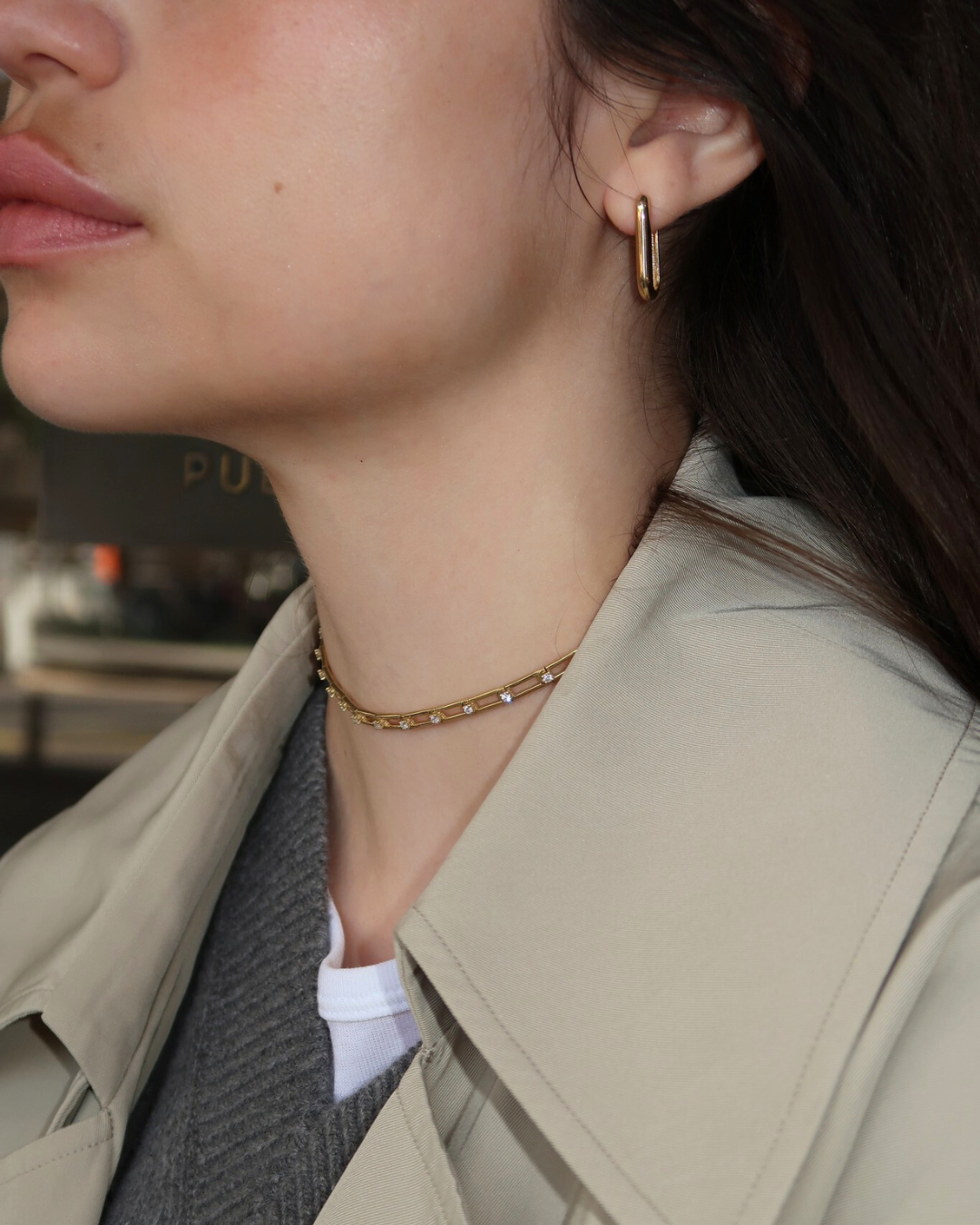 שרשרת צ'וקר 07 יהלומים לבנים