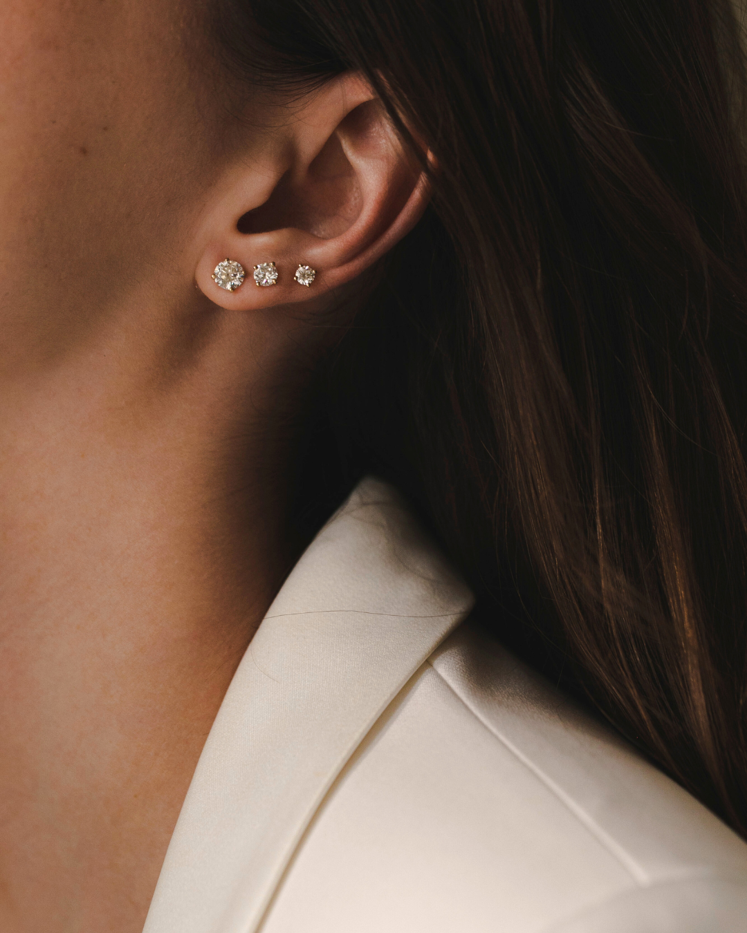 עגיל מרטינה יהלום מעבדה קרט