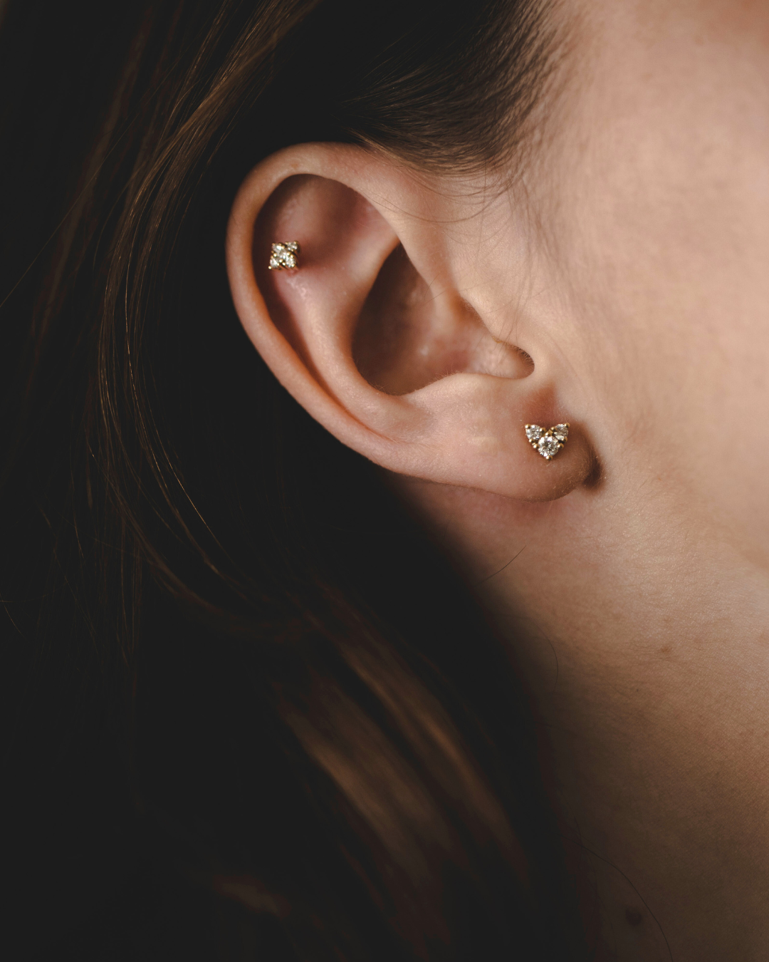 עגיל טטיאנה יהלומים לבנים