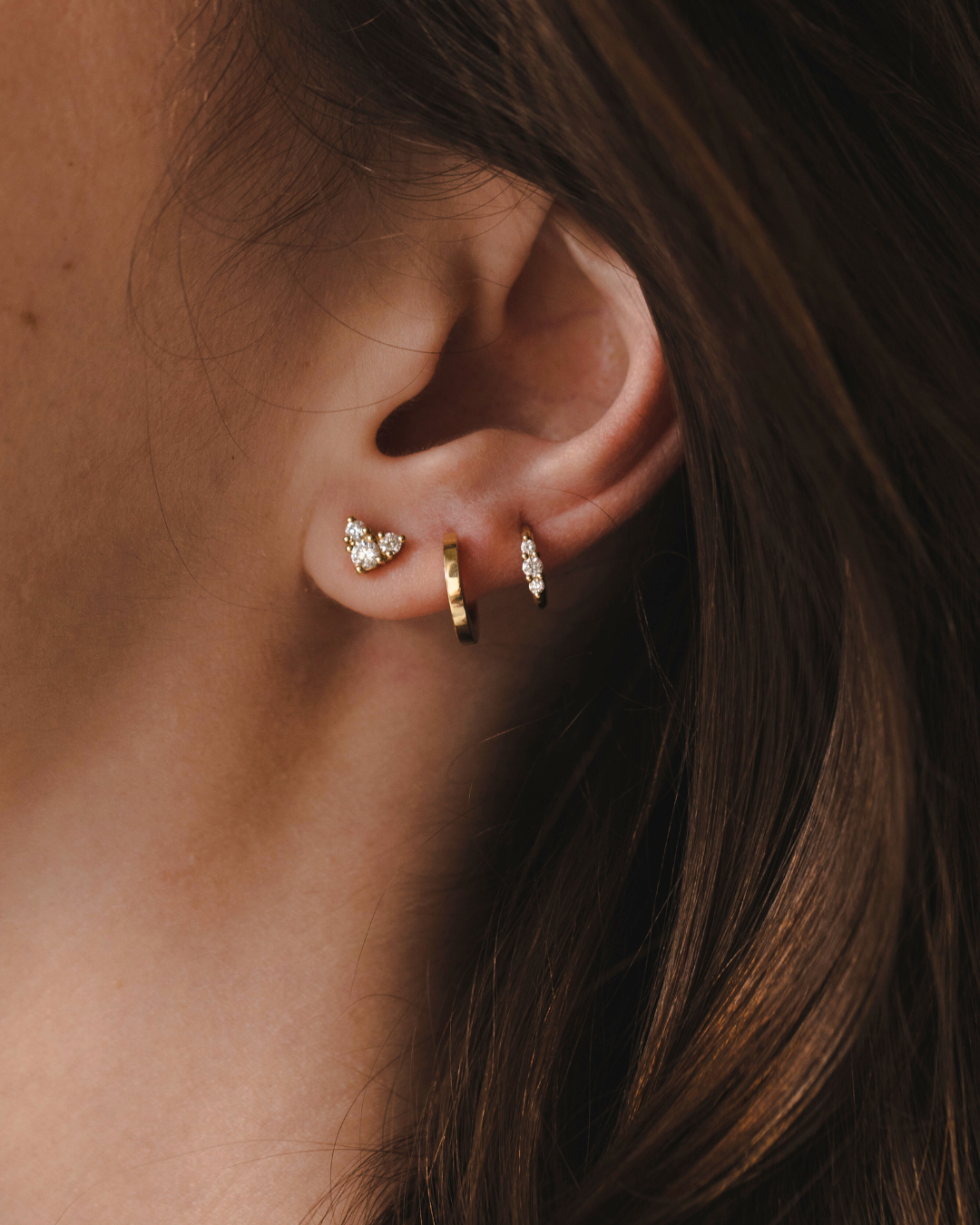 עגיל טטיאנה יהלומים לבנים