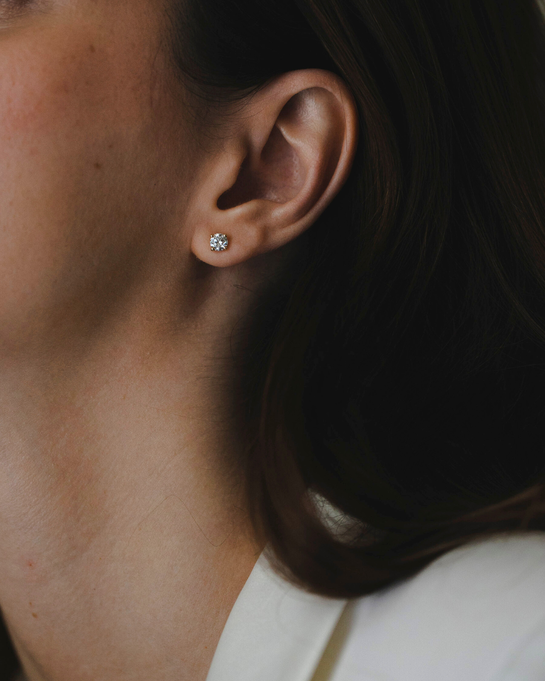 עגיל מרטינה יהלום מעבדה חצי קרט