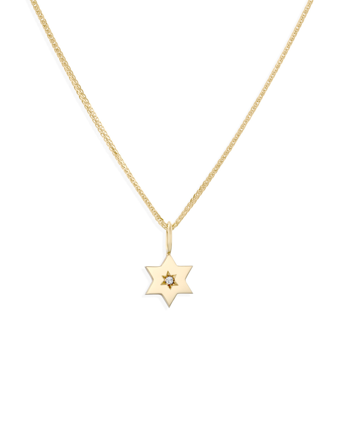 תליון מגן העוטף יהלום לבן