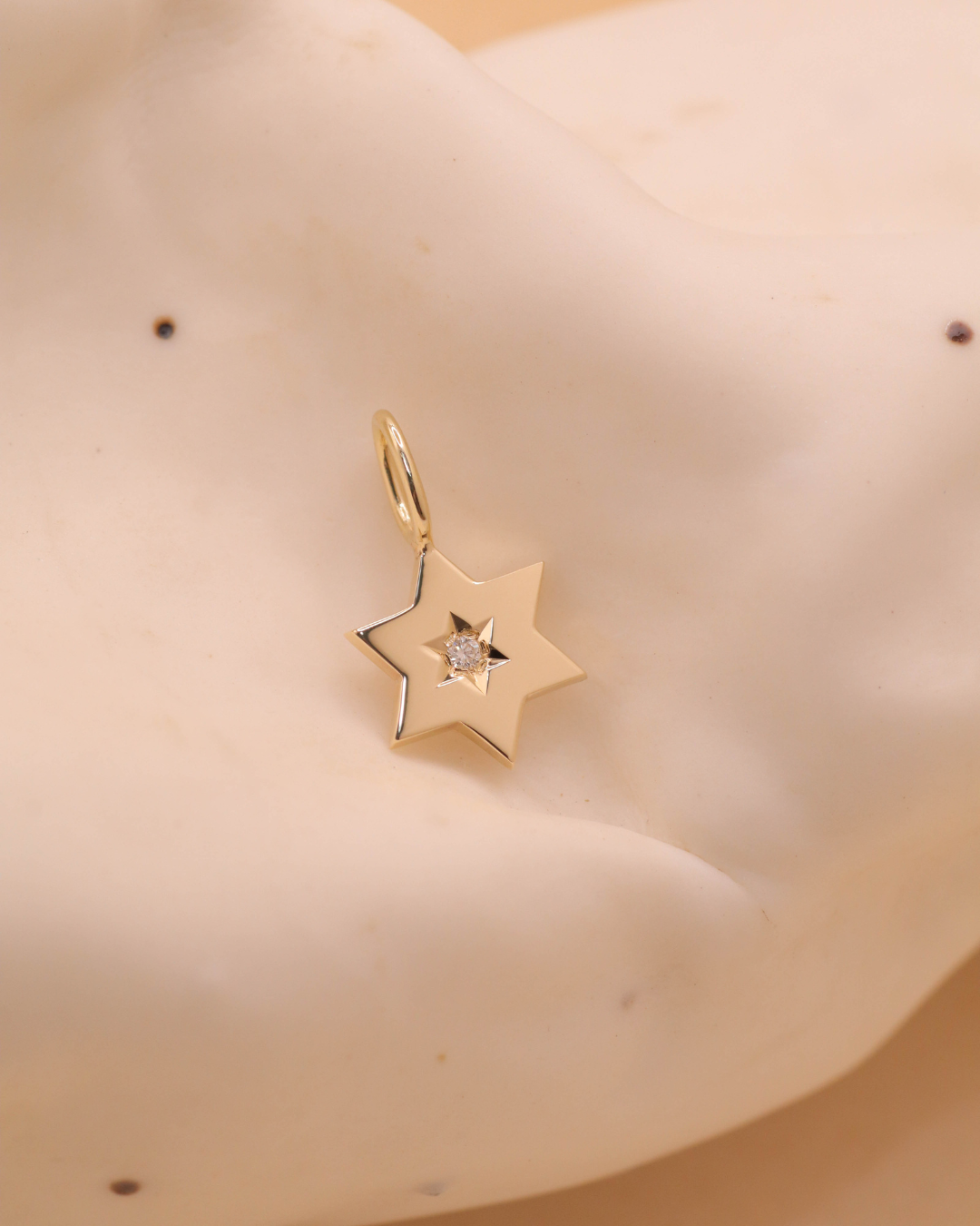 תליון מגן העוטף יהלום לבן