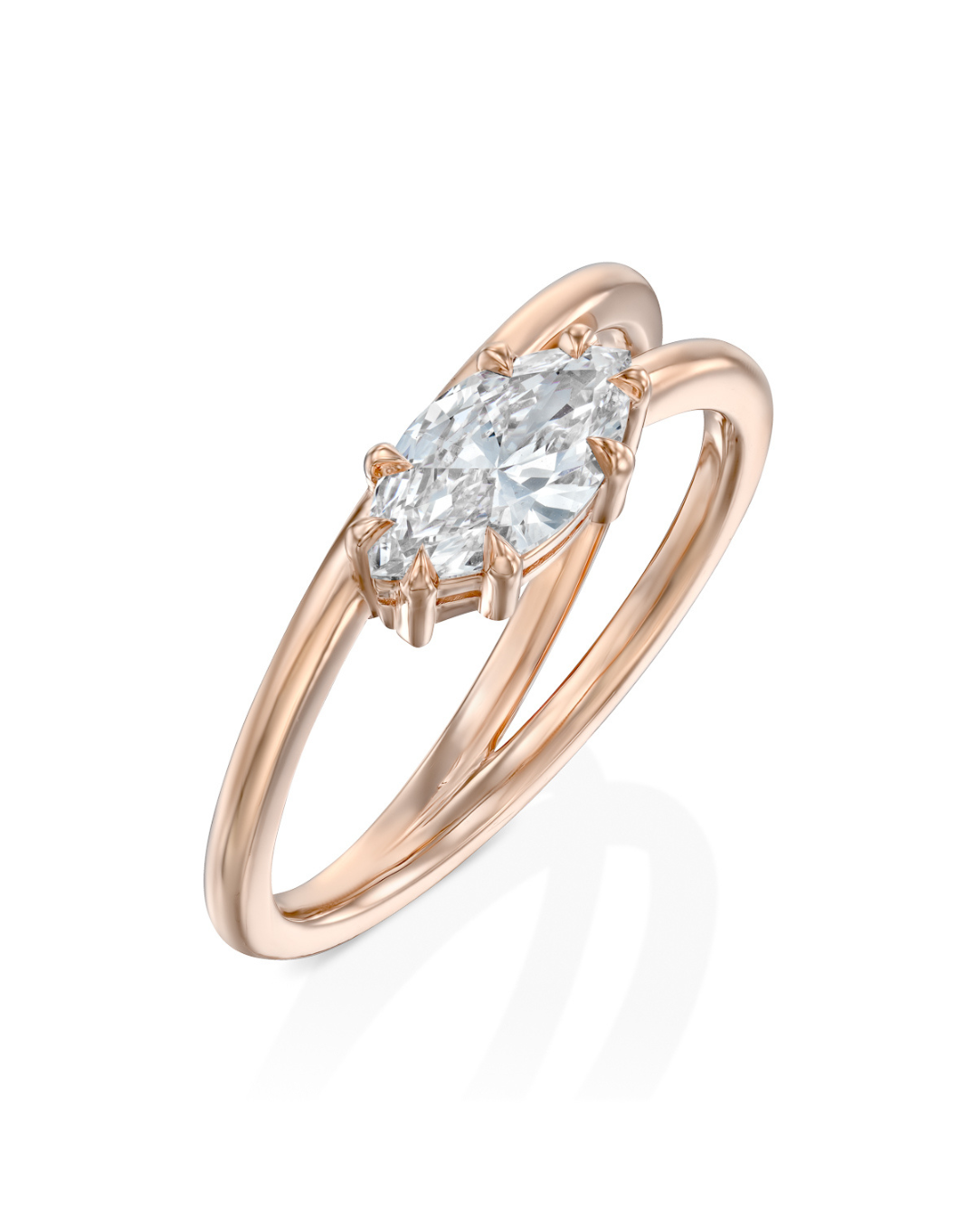 טבעת מיני אלברטה יהלום מעבדה מרקיזה לבן