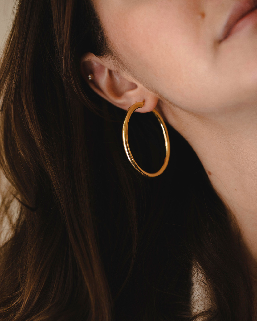 עגיל חישוק ברנדי 50 מ"מ