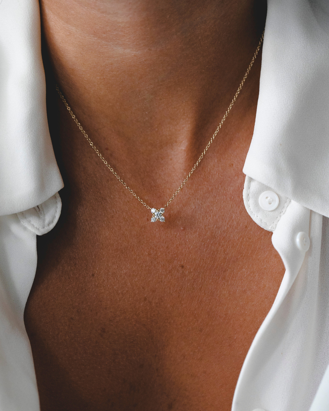 שרשרת ולנטינה עם יהלומים לבנים