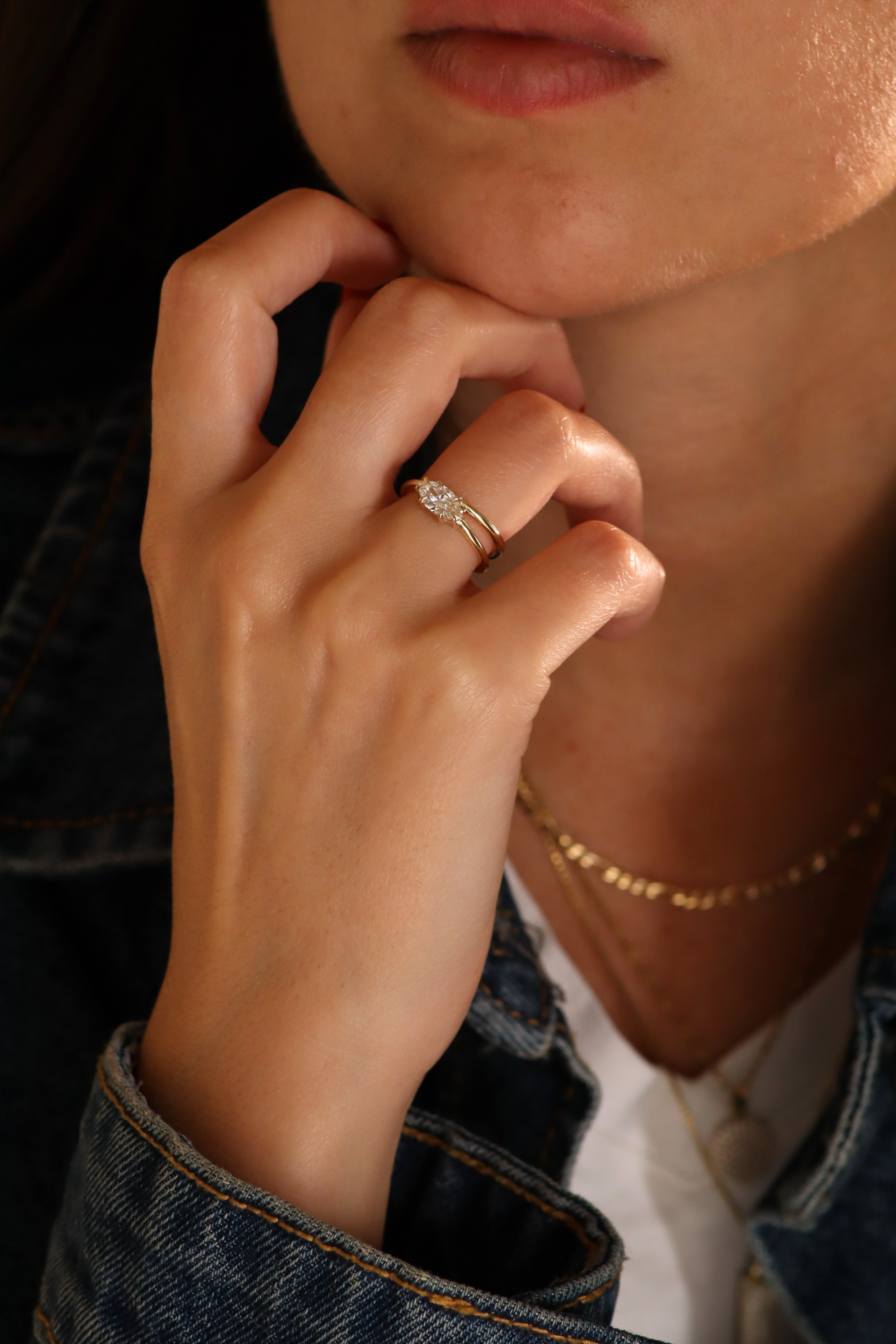 טבעת מיני אלברטה יהלום מעבדה מרקיזה לבן