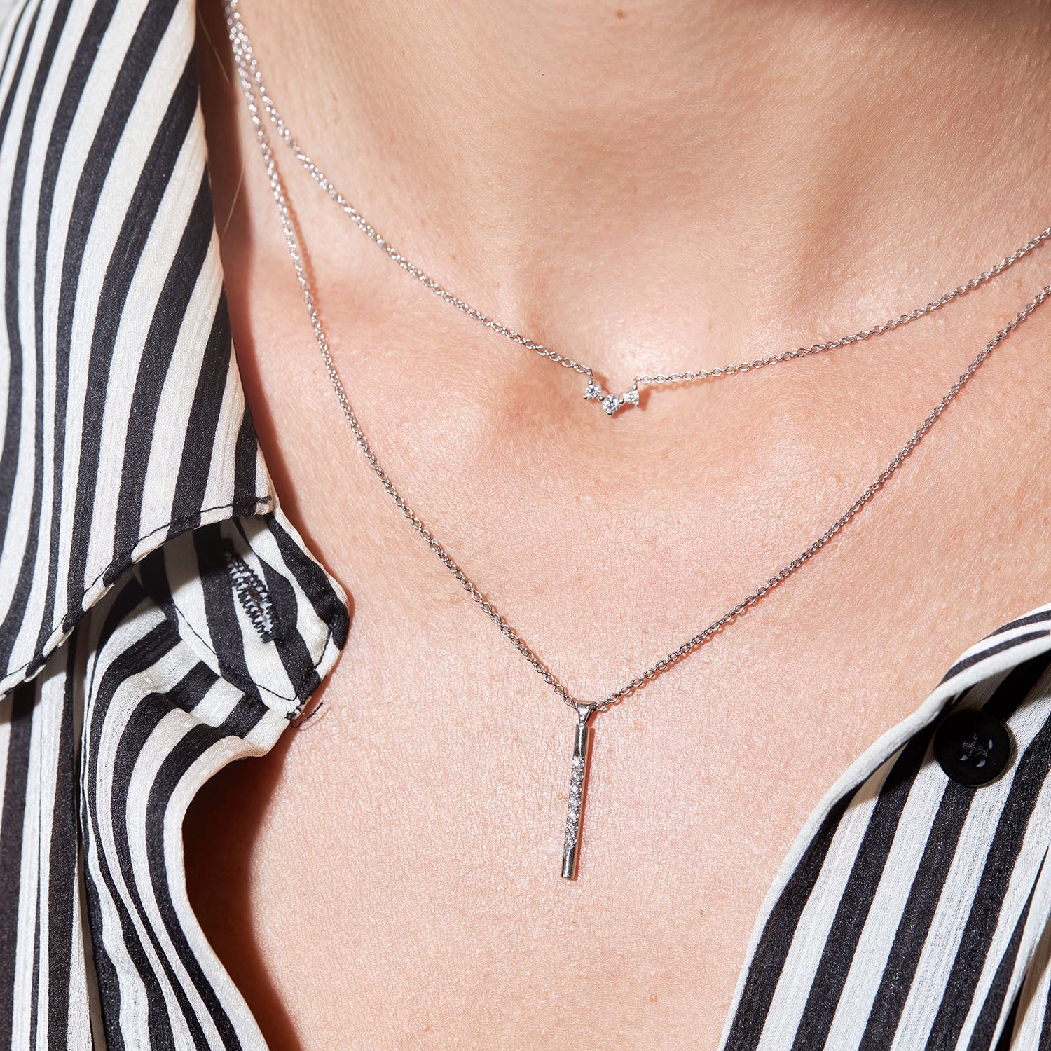 שרשרת קלייר יהלומים לבנים