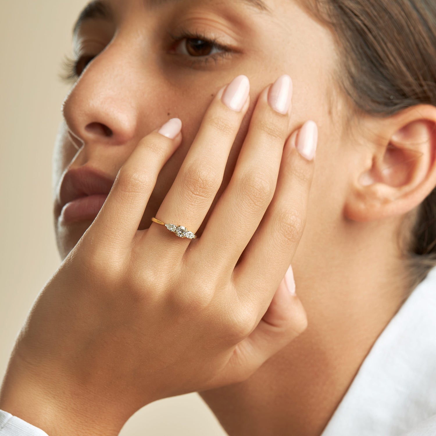 טבעת אמה יהלום לבן 4 מ"מ