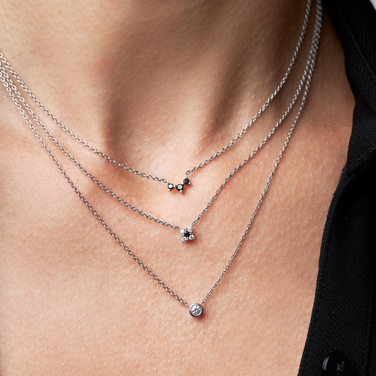 שרשרת מרגריטה עם יהלום לבן