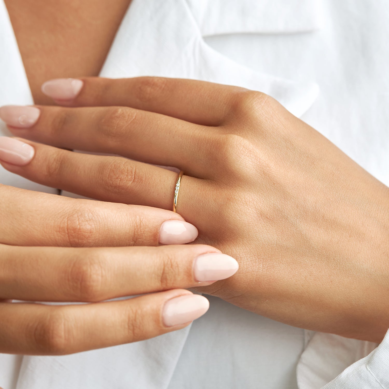 טבעת קלי 3 יהלומים