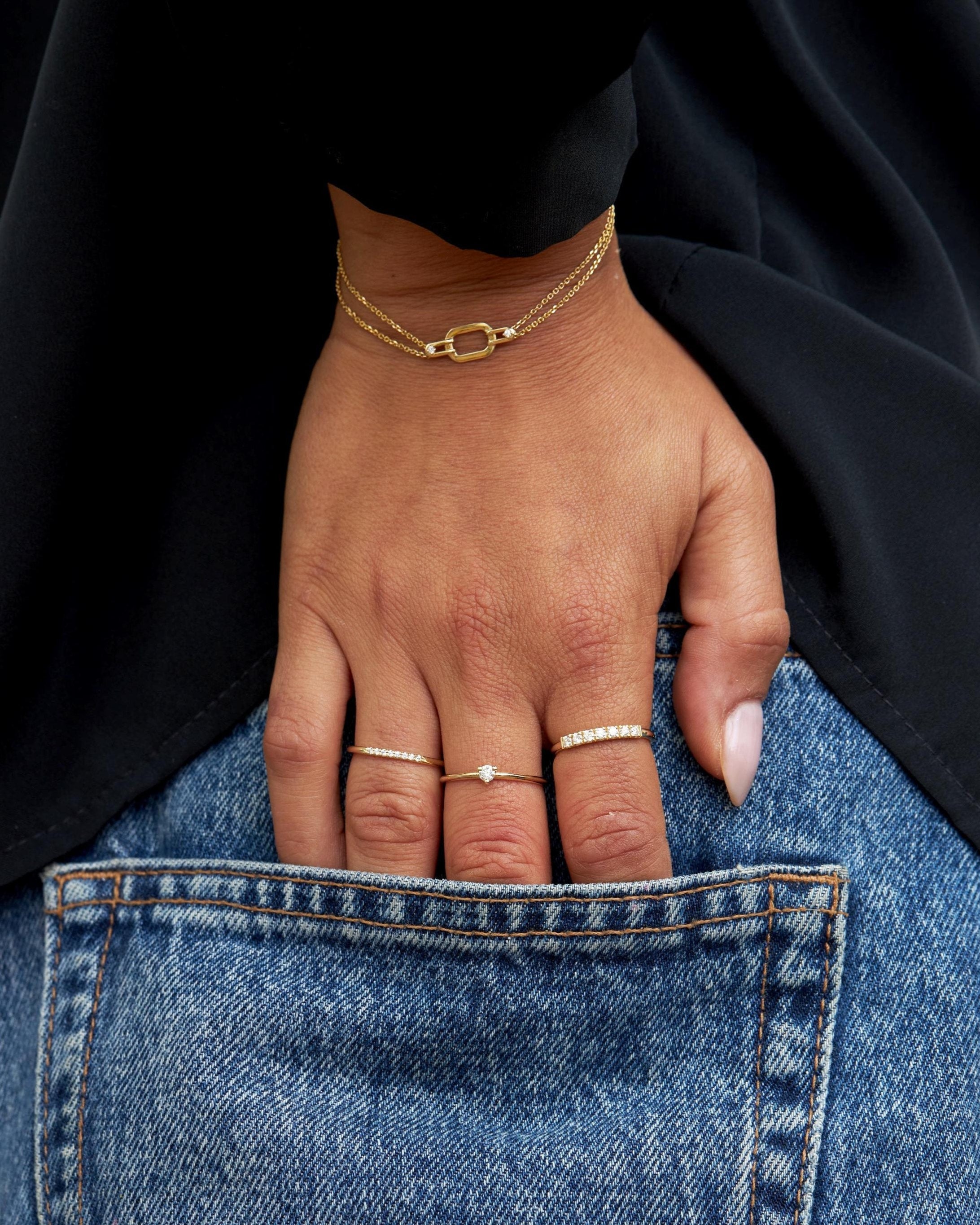 טבעת קנדי יהלומים לבנים 7 יהלומים