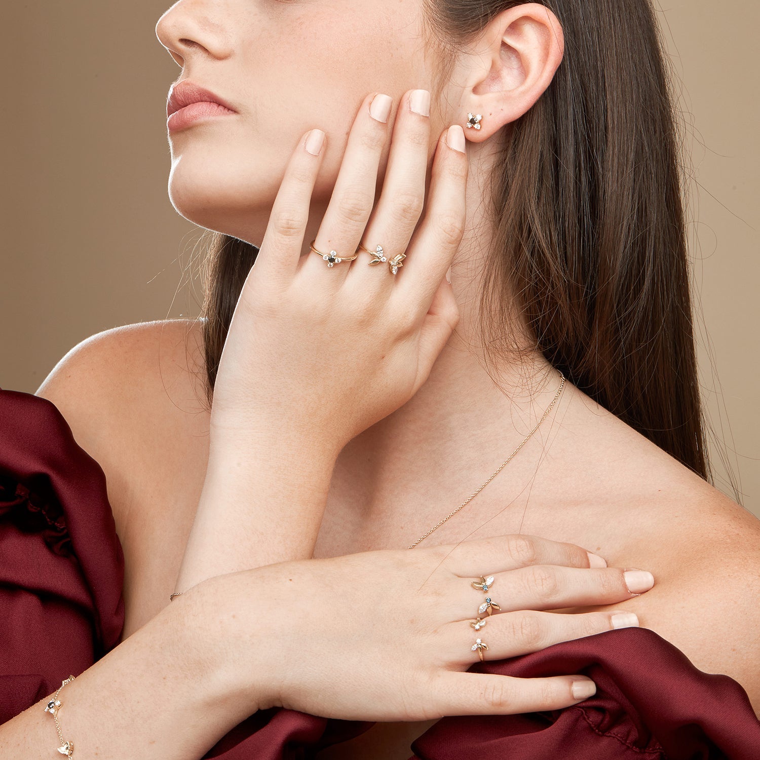 טבעת אליאנה יהלומים שחור לבן