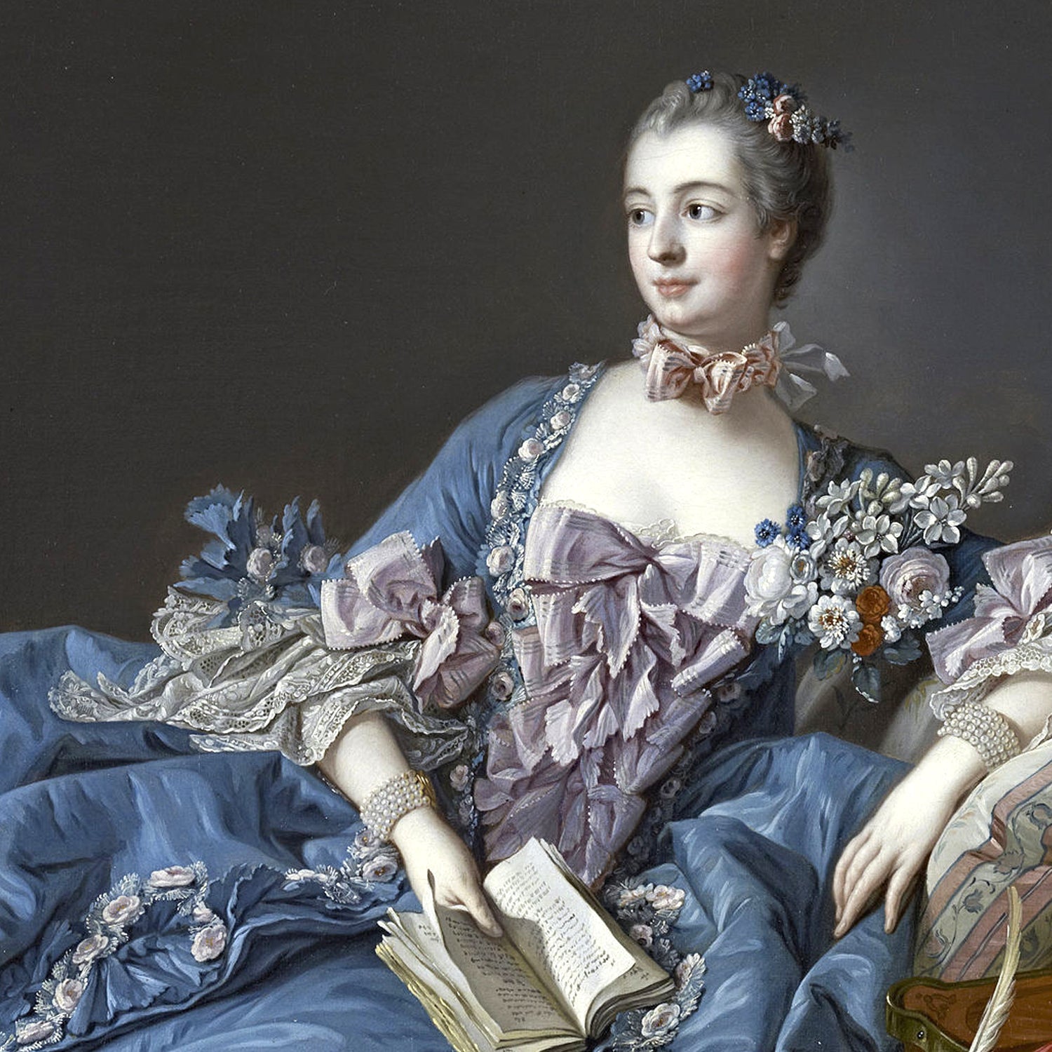 שרשרת ז'אן פואסון יהלומים שחורים ולבנים משובצת מלאה