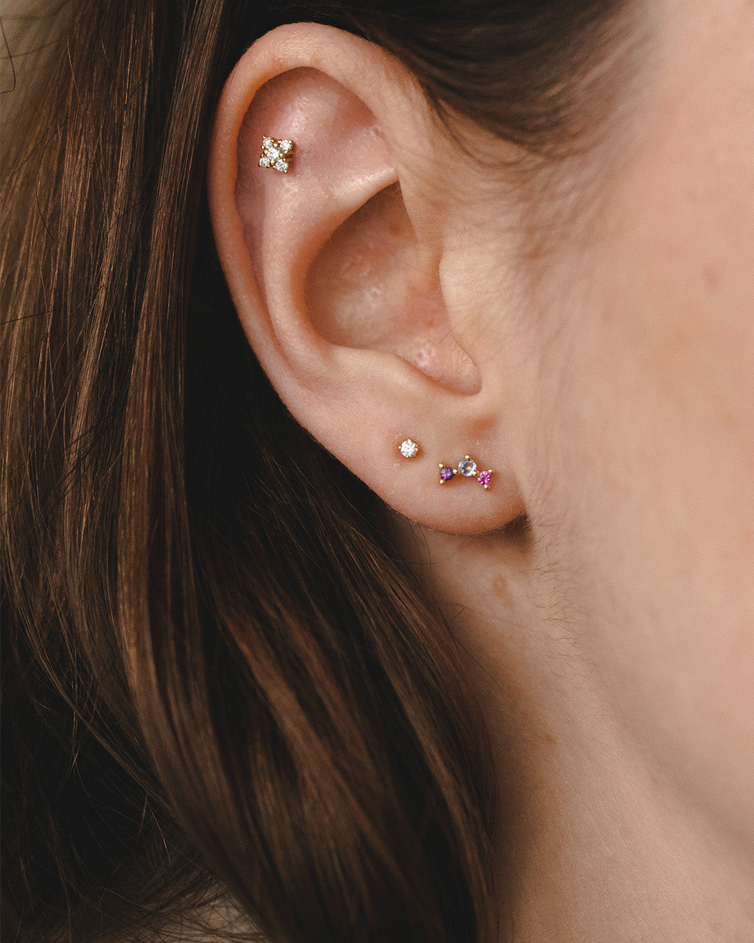 עגיל פרידה ריינבו סגולים