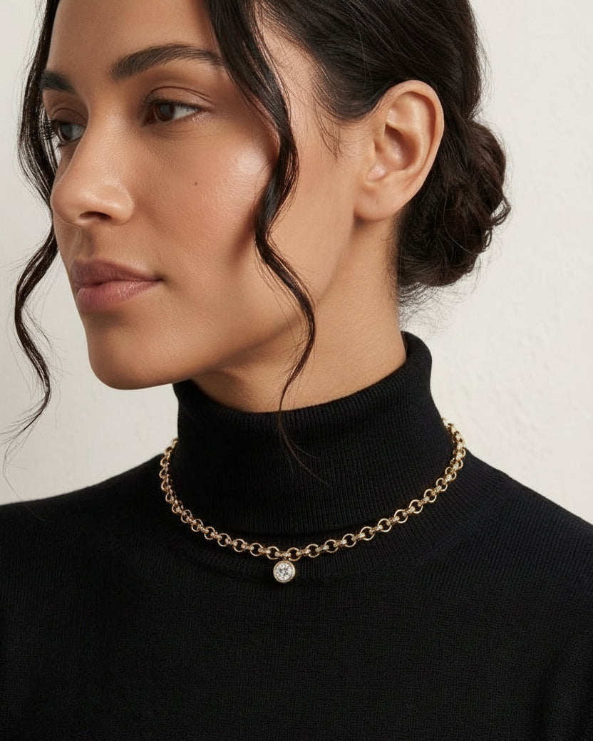 שרשרת זהב דולי יהלום