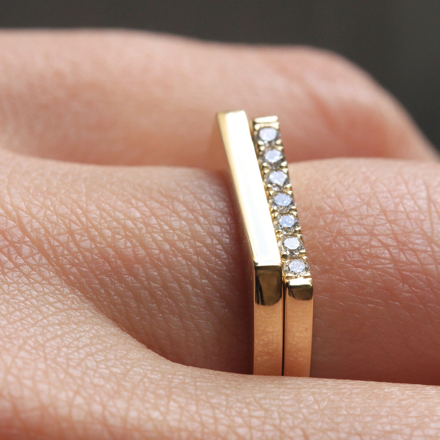 טבעת קארי יהלומים לבנים