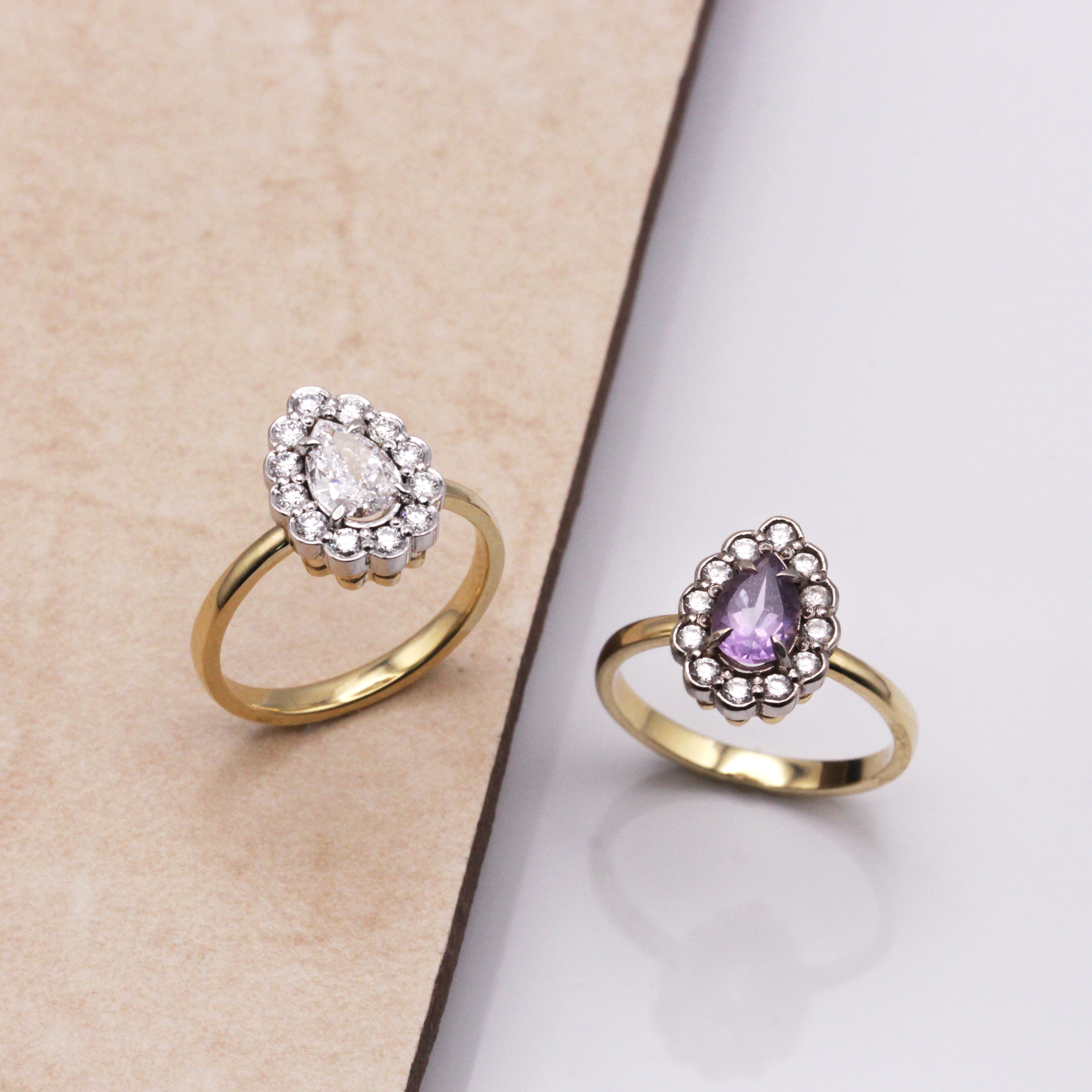 טבעת מארי אנטואנט עם יהלומים