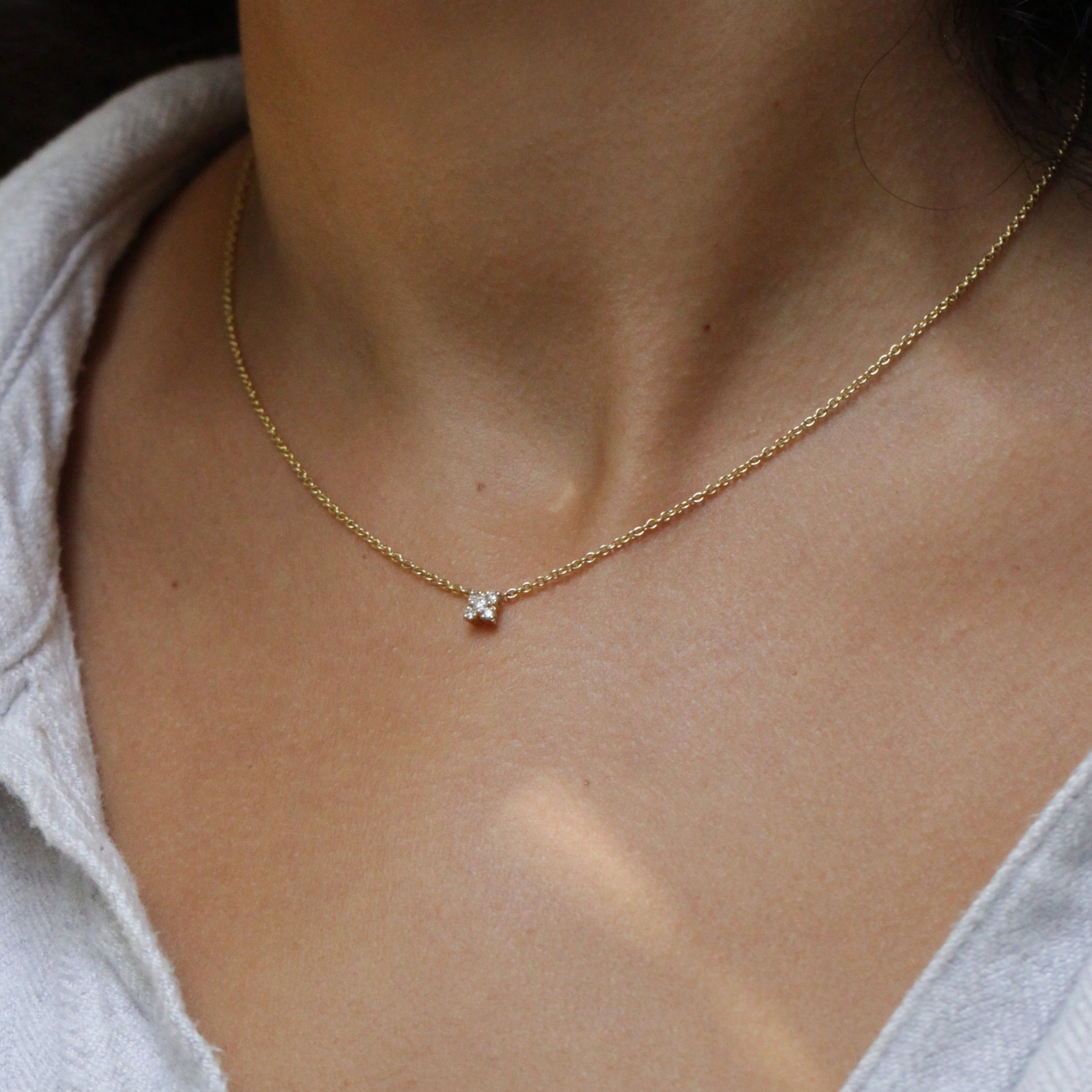 שרשרת מיני ולנטינה יהלומים לבנים