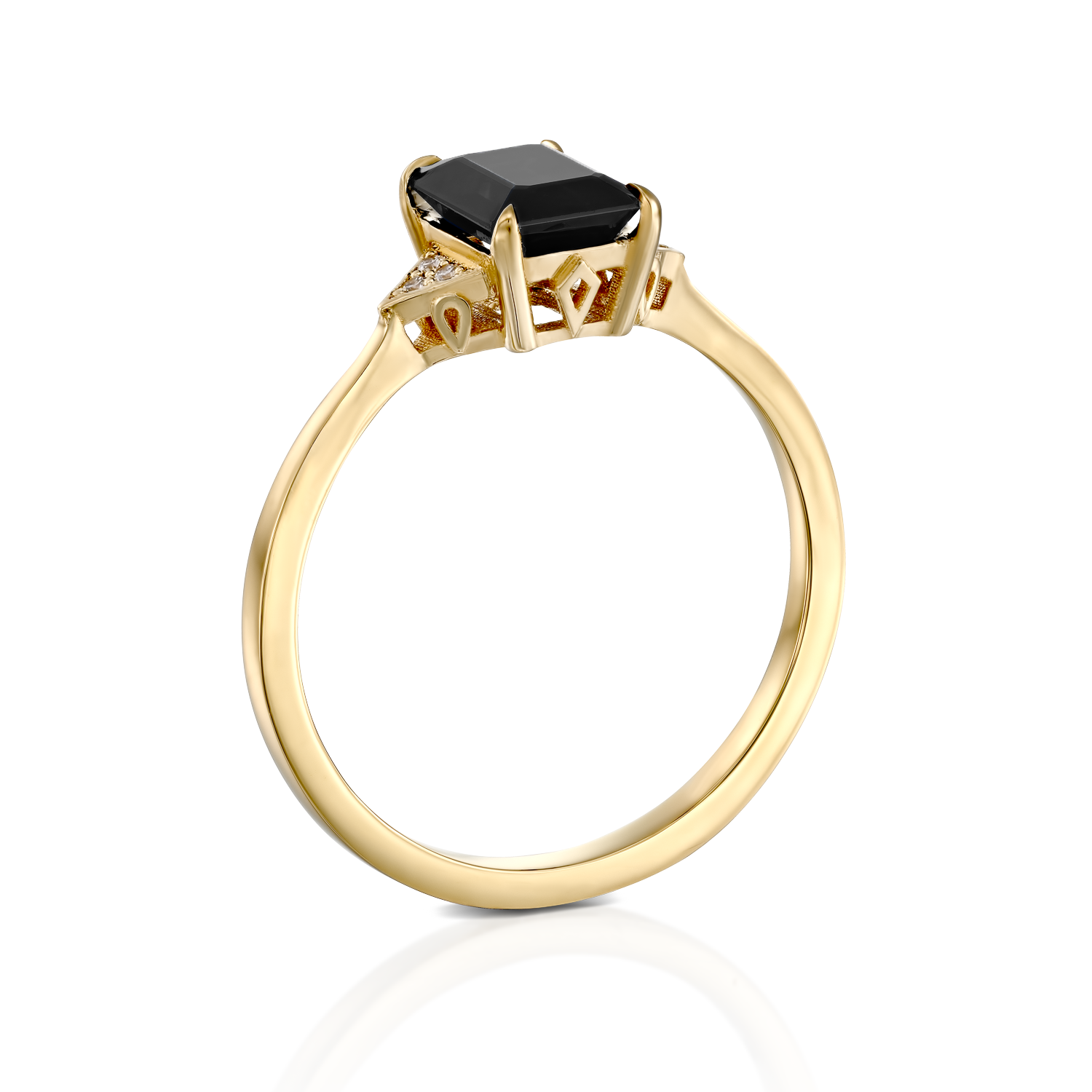 טבעת מייגן עם יהלום שחור