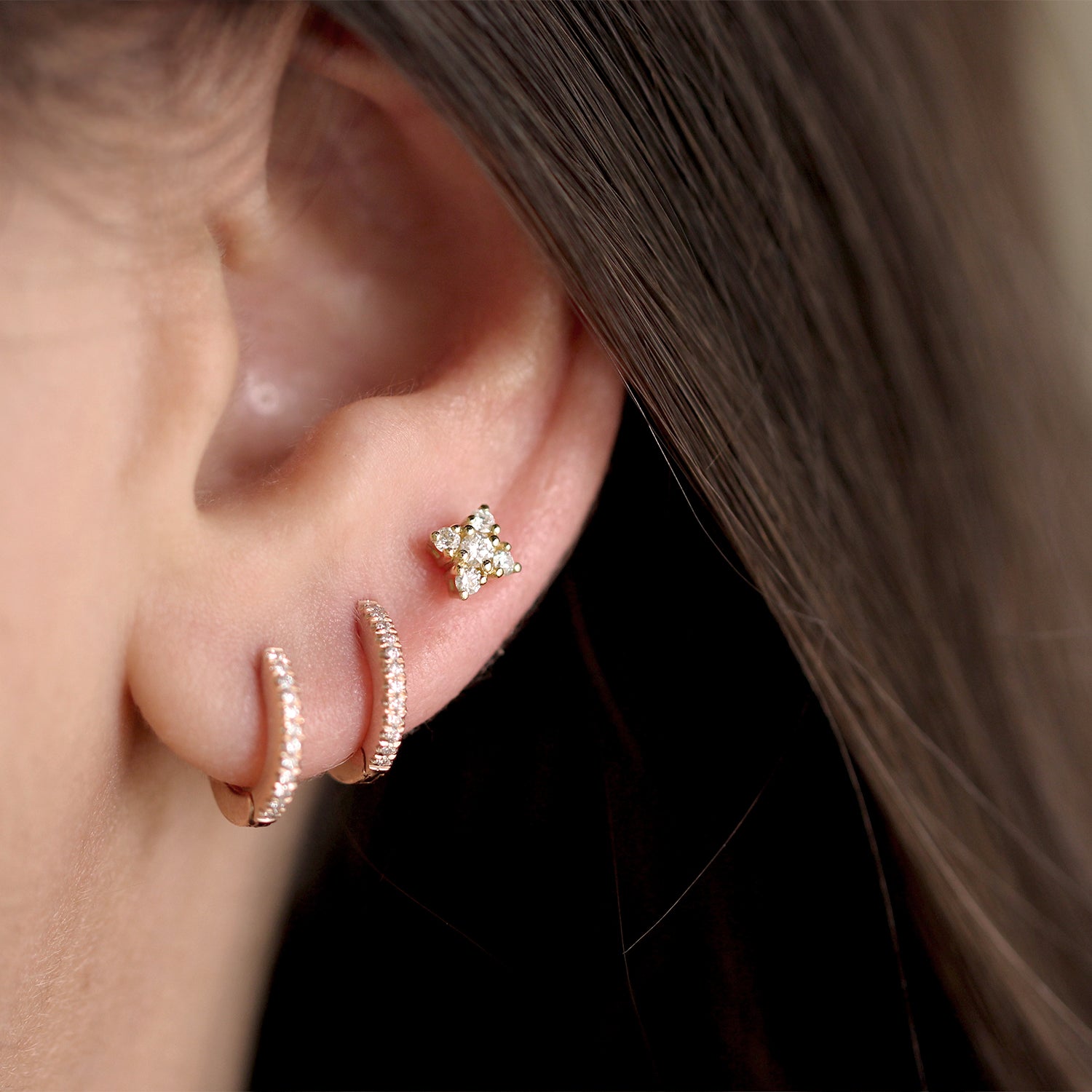 עגיל פירסינג מיני אליאנה יהלומים לבנים