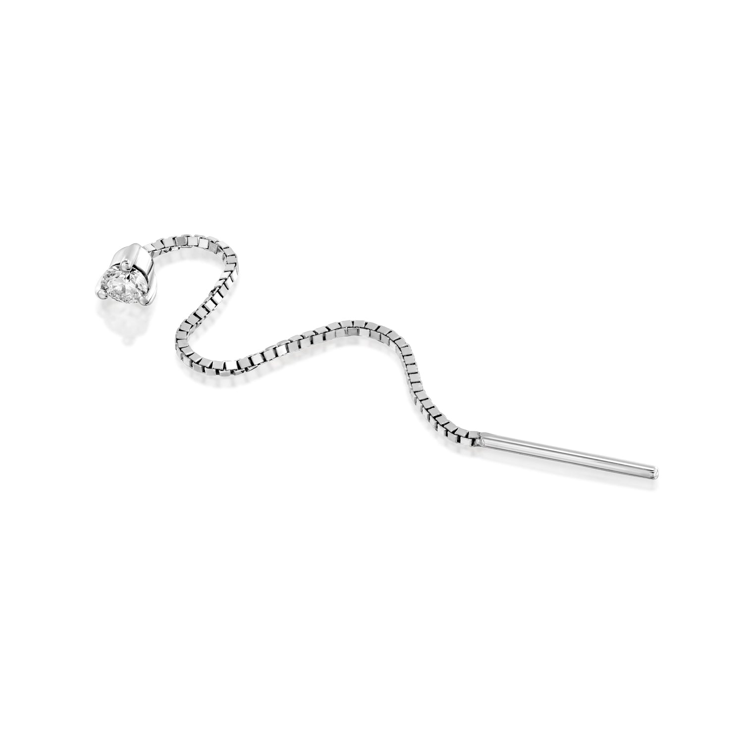 עגיל נוני יהלום לבן