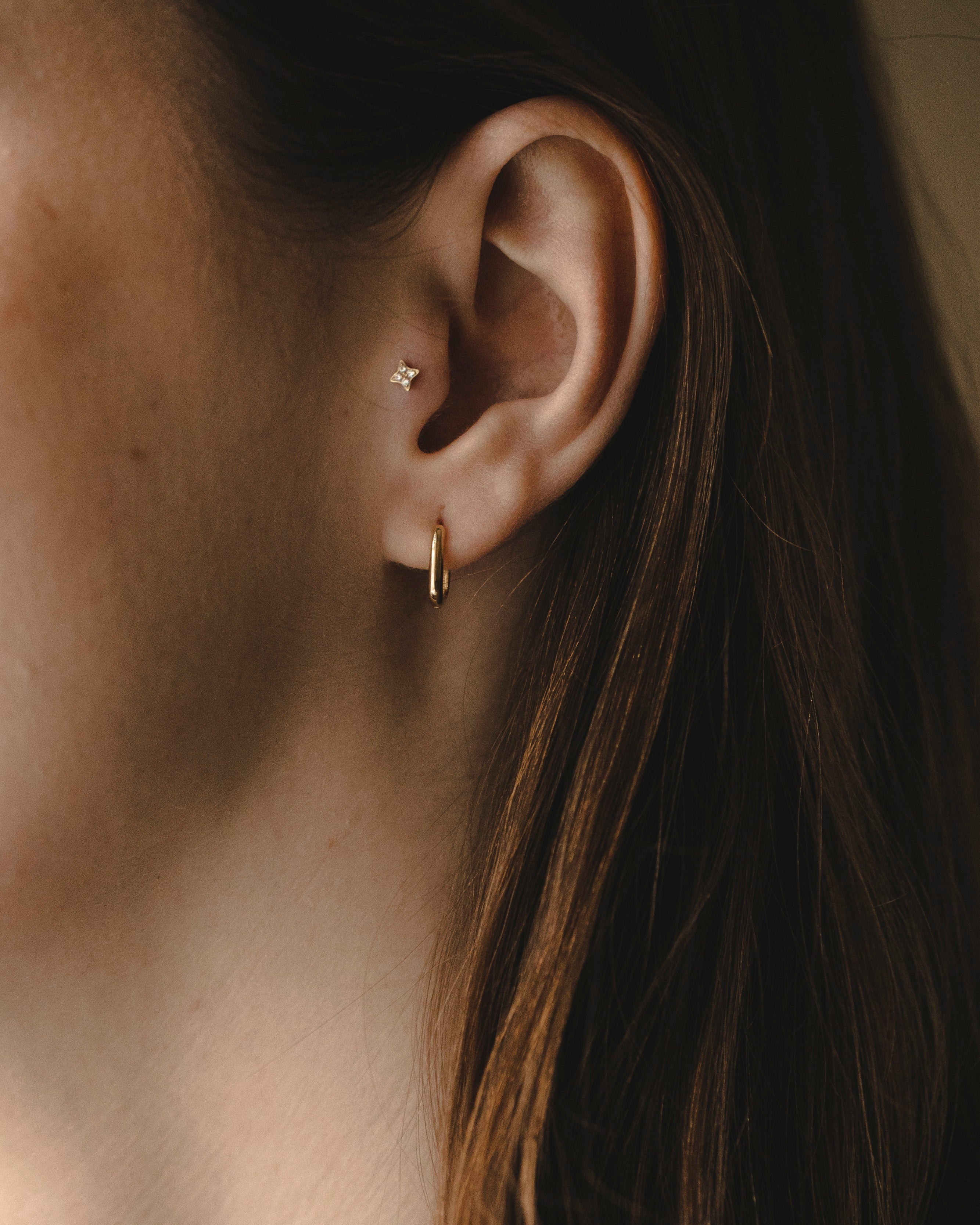 עגיל חישוק זהב סול