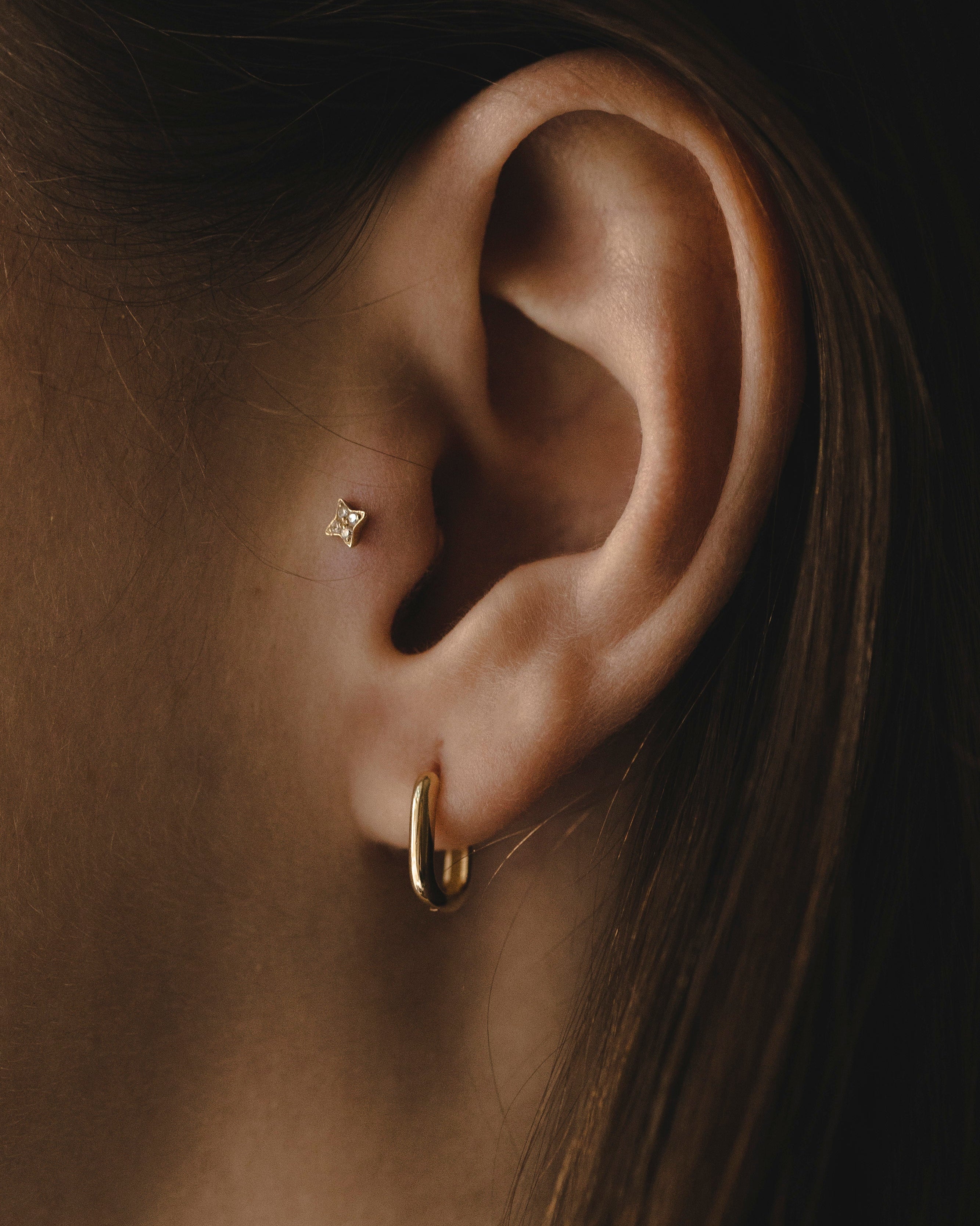 עגיל חישוק זהב סול