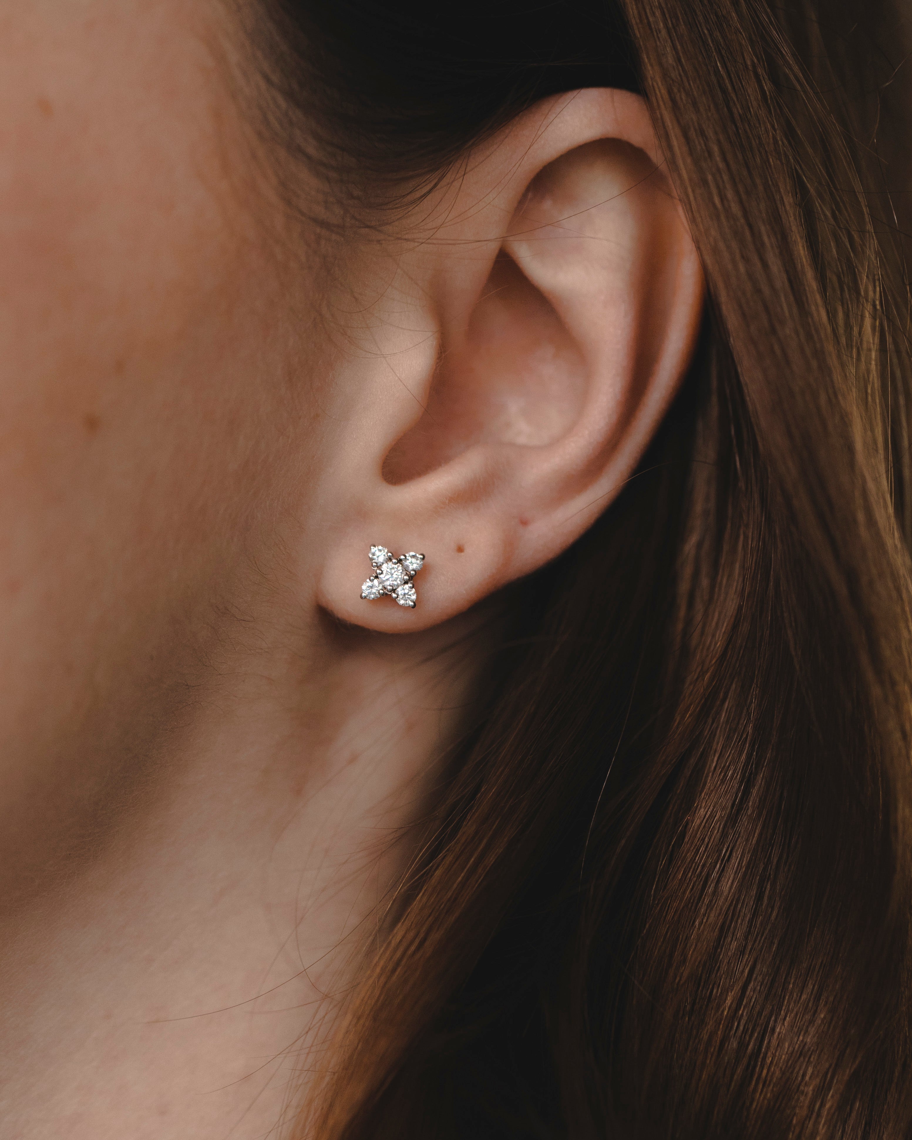 עגיל אליאנה יהלומים לבנים