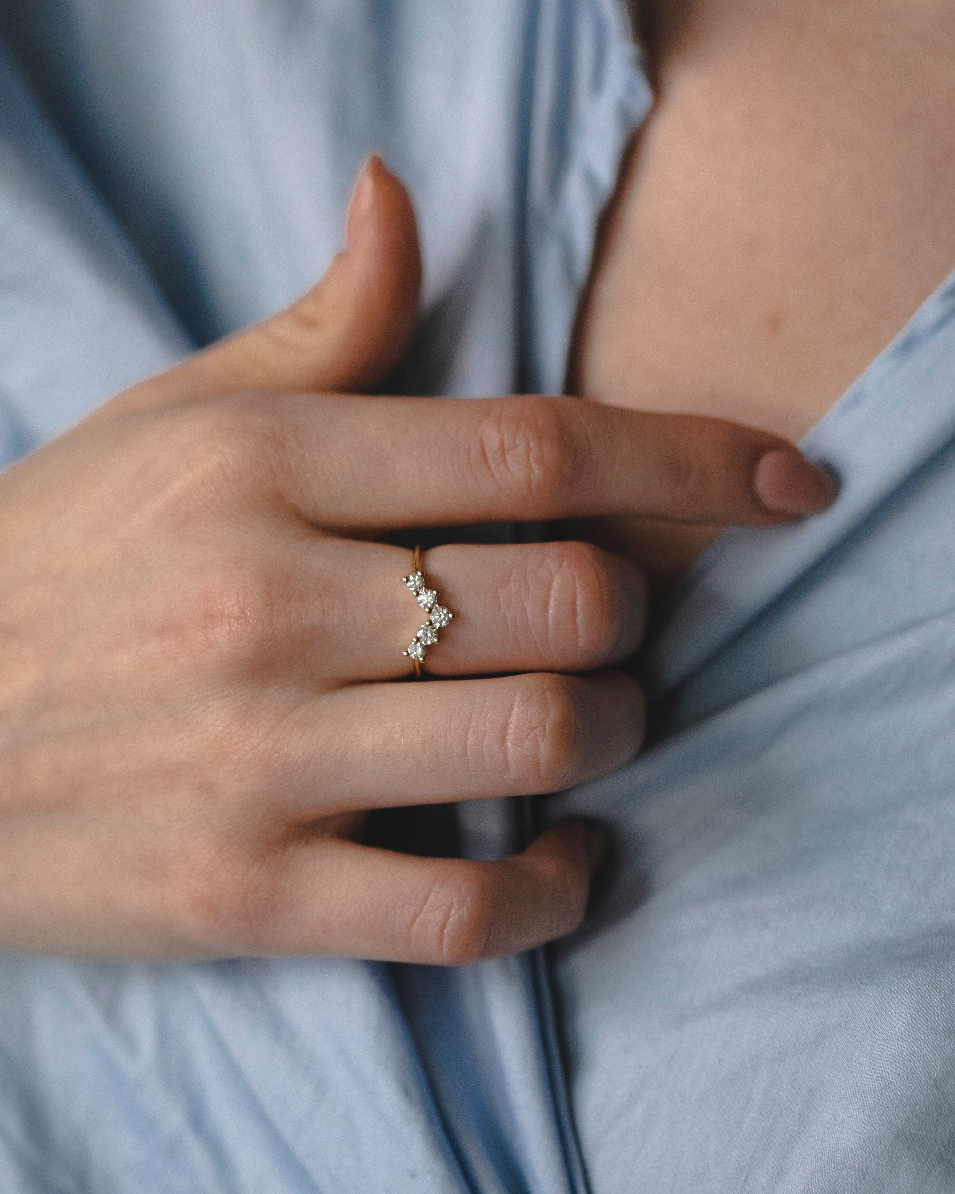 טבעת הרמון מוגדלת יהלומים לבנים