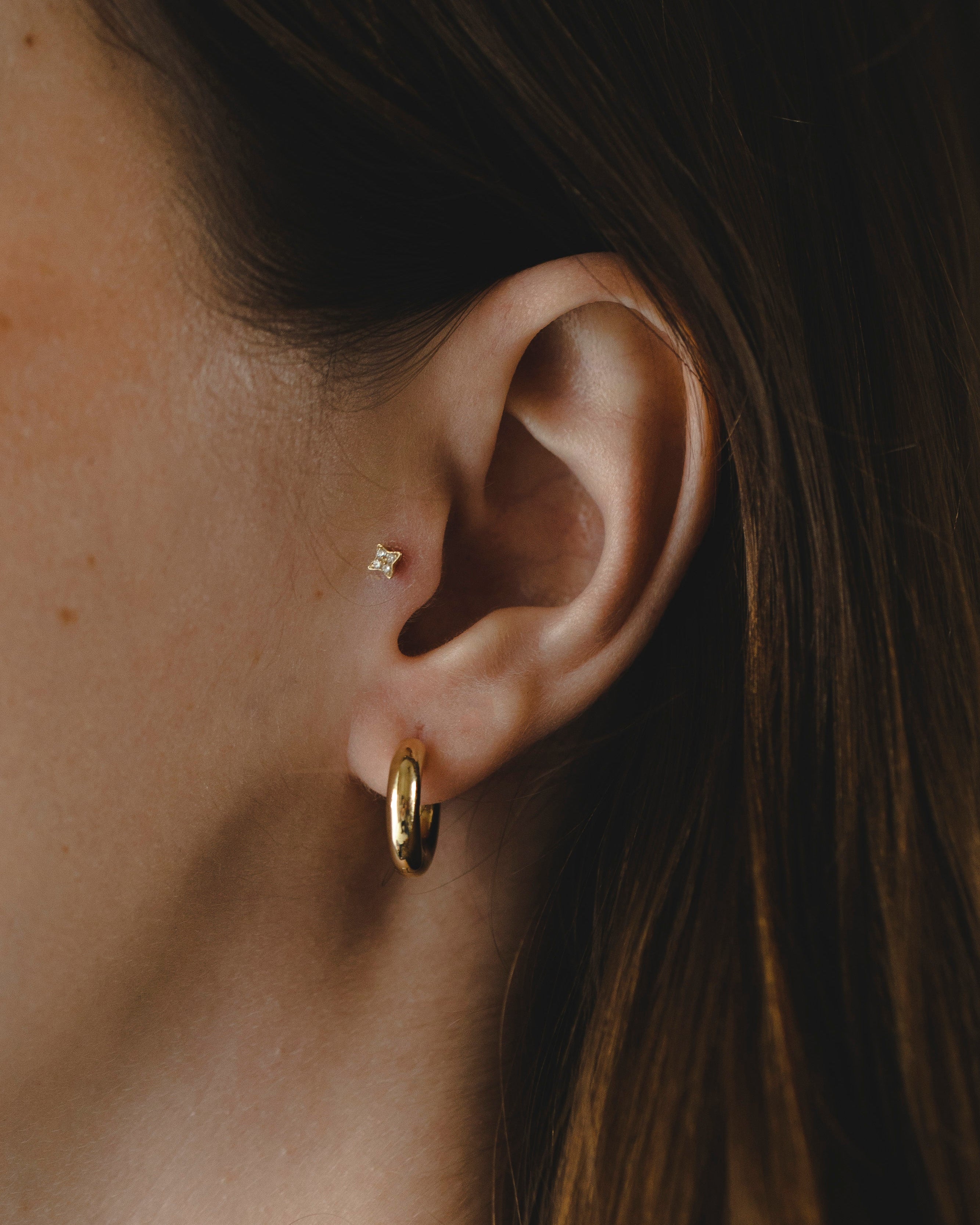 עגיל חישוק זהב מיילי