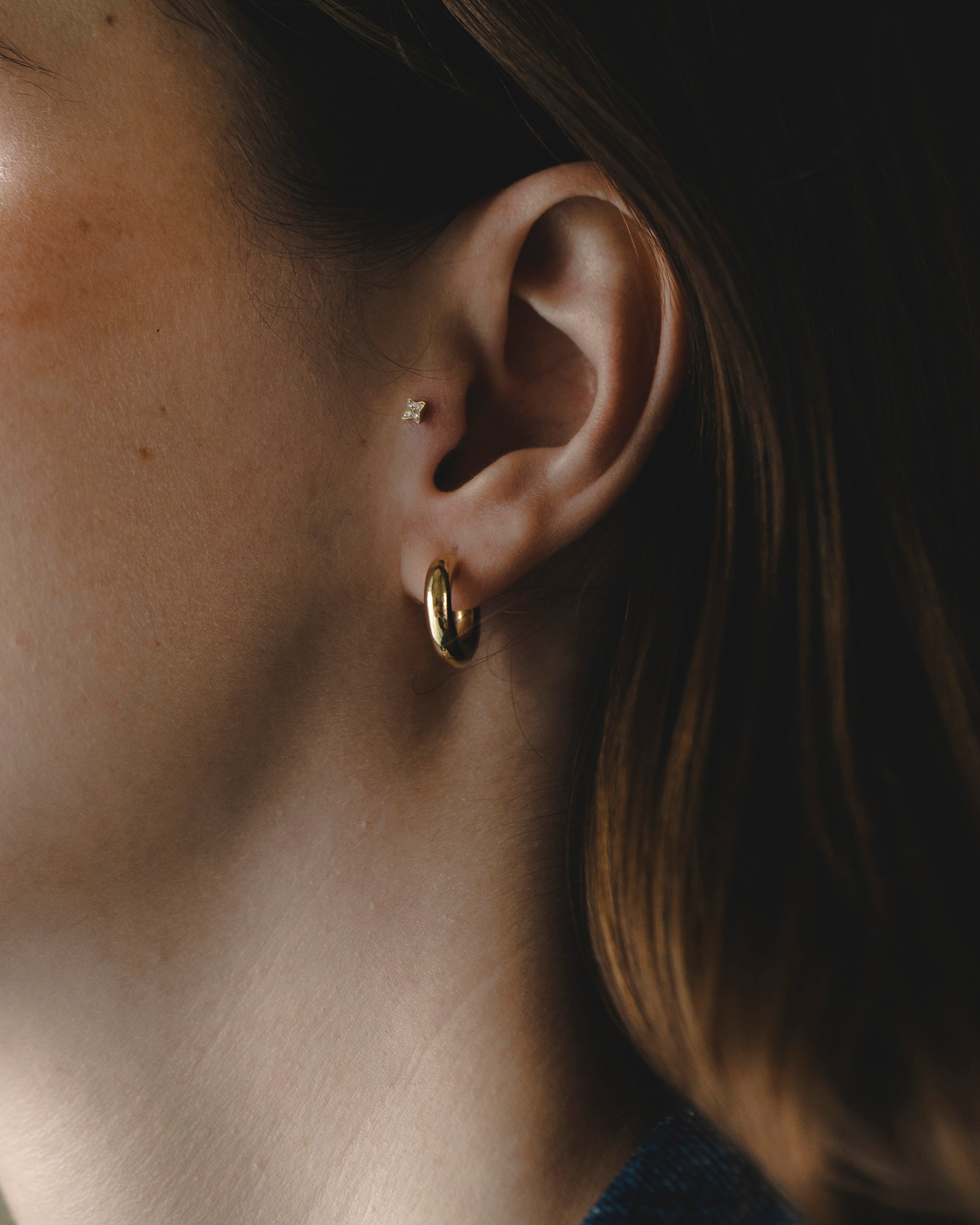 עגיל חישוק זהב מיילי