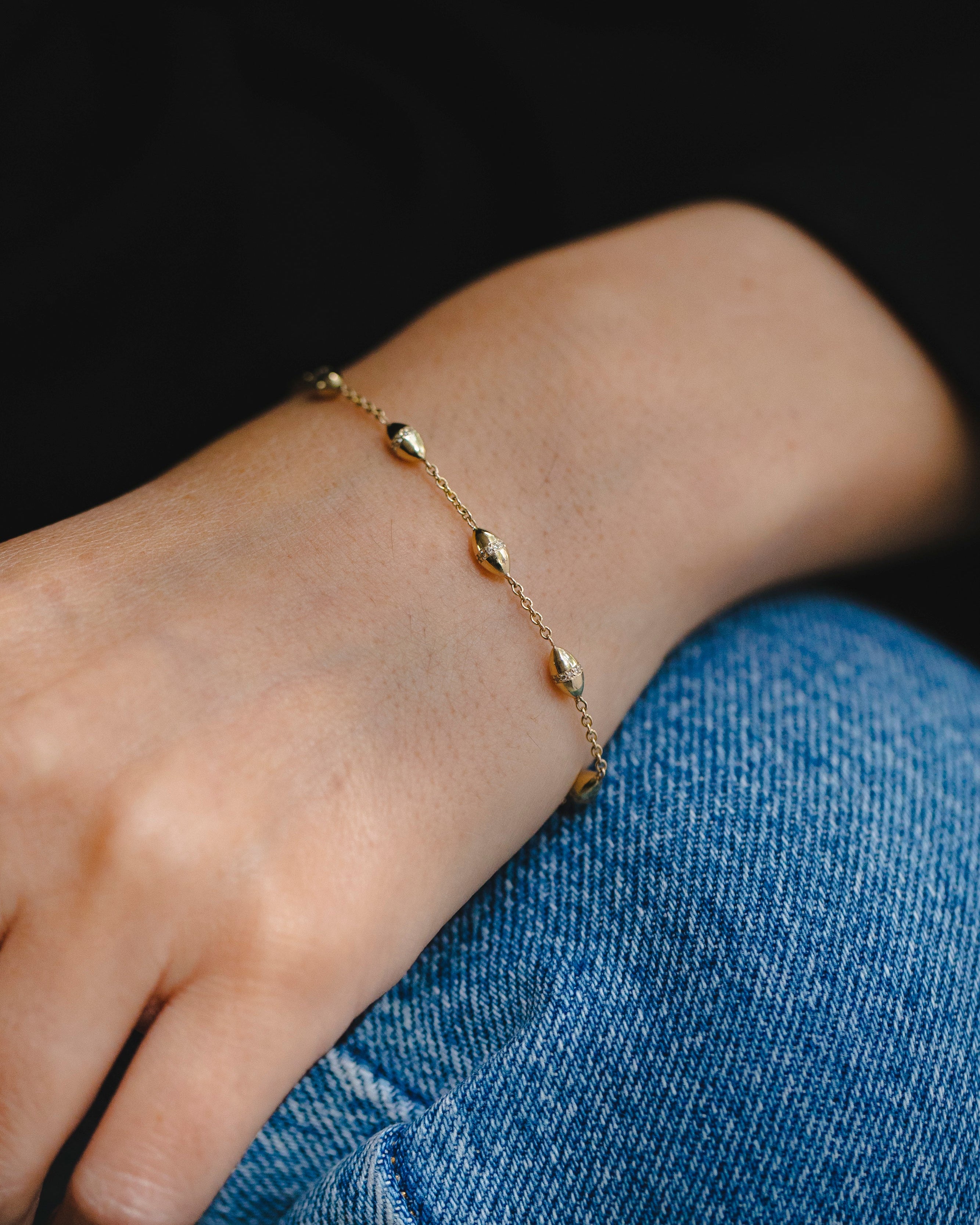 צמיד זהב ארקוקו יהלומים לבנים