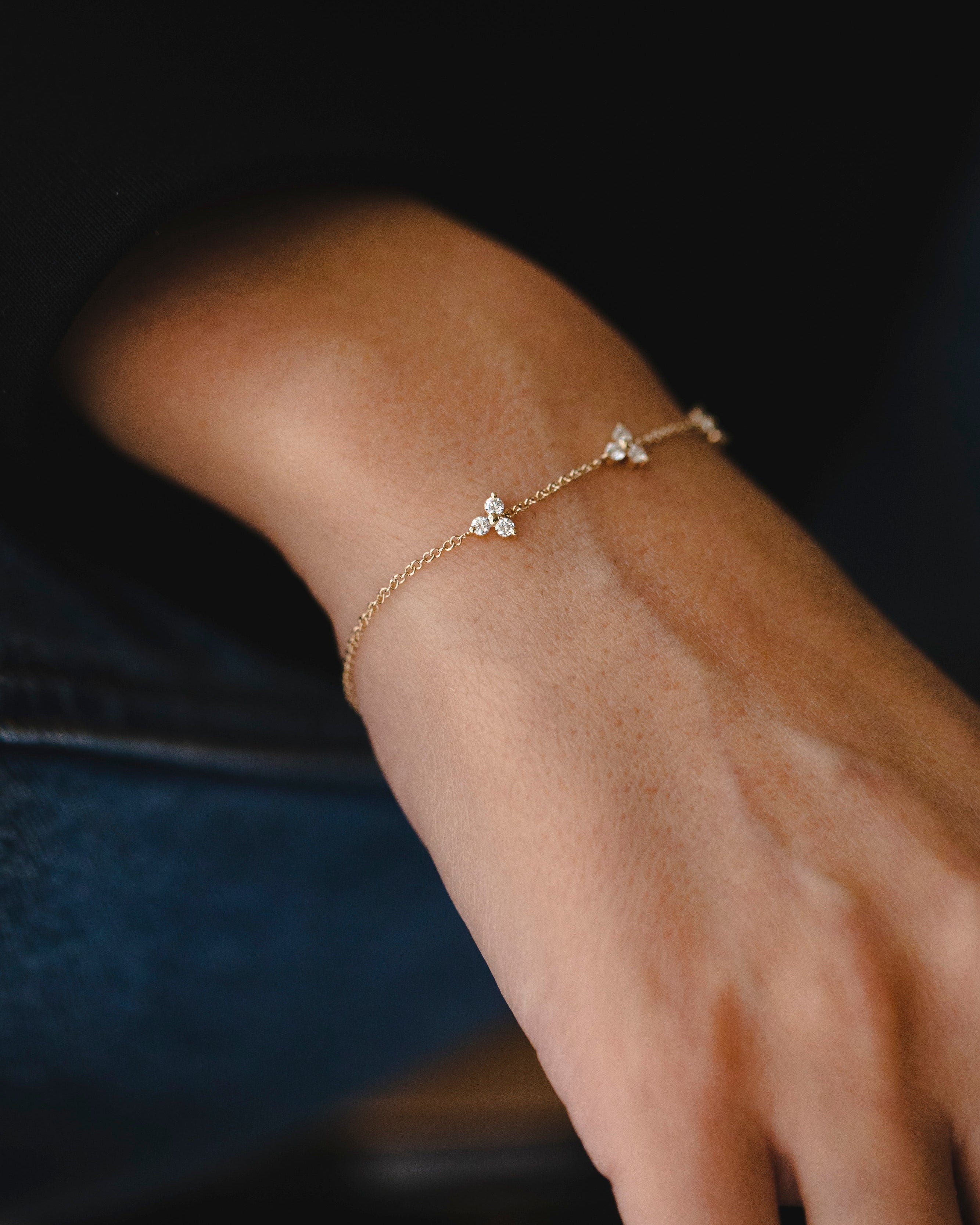 צמיד טריו גרייס יהלומים לבנים