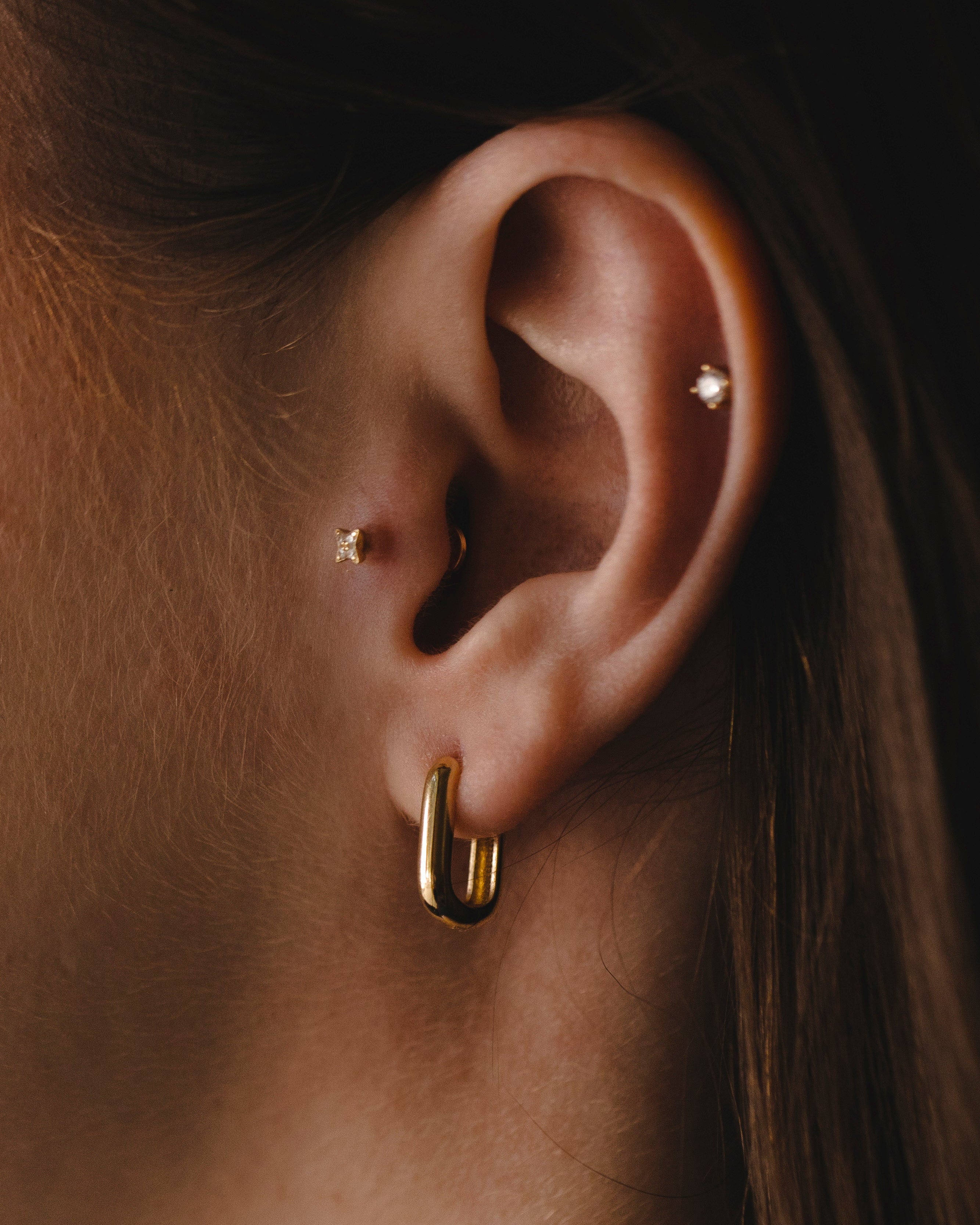 עגיל חישוק זהב מיני אווה