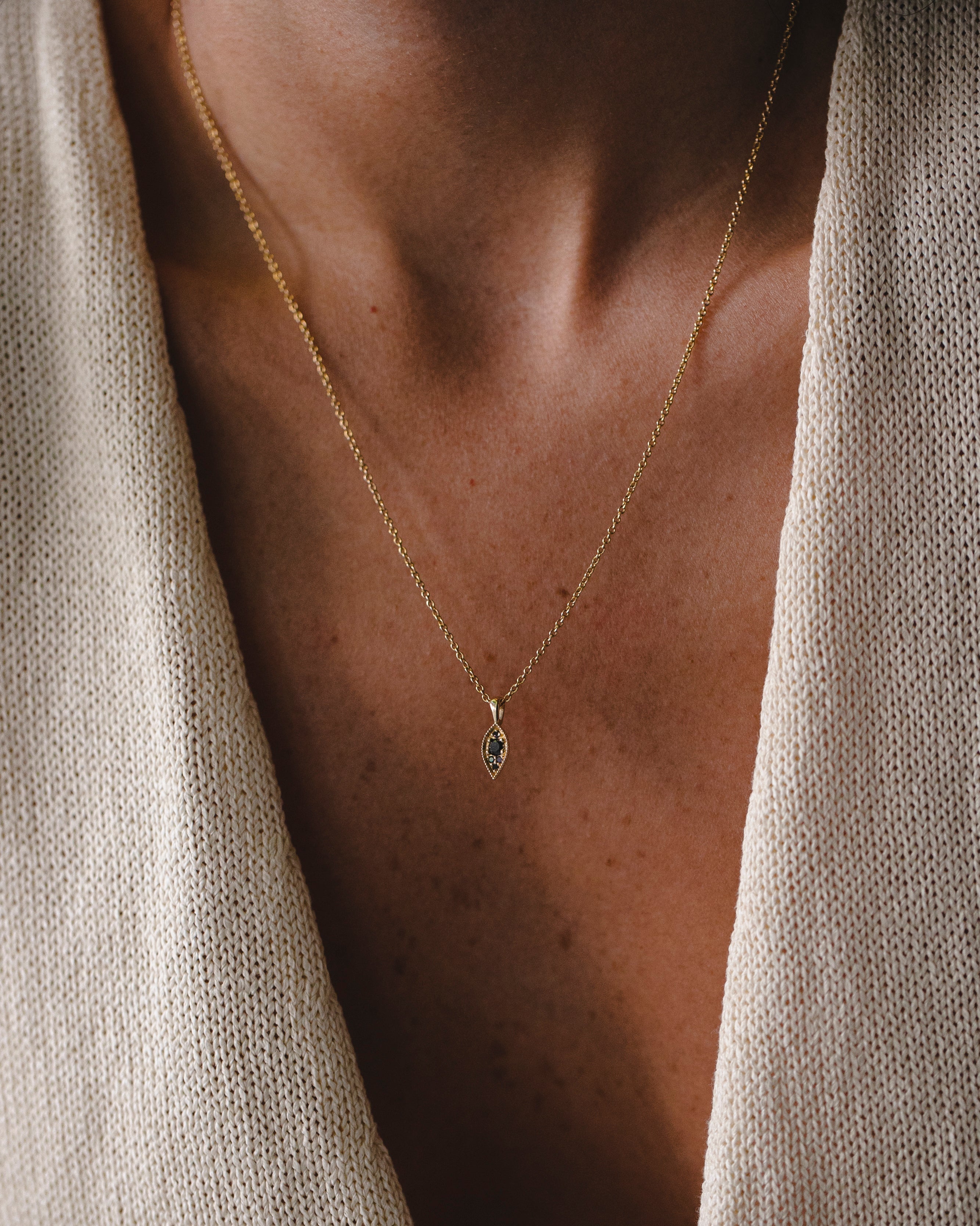 שרשרת ג׳יין יהלומים שחורים