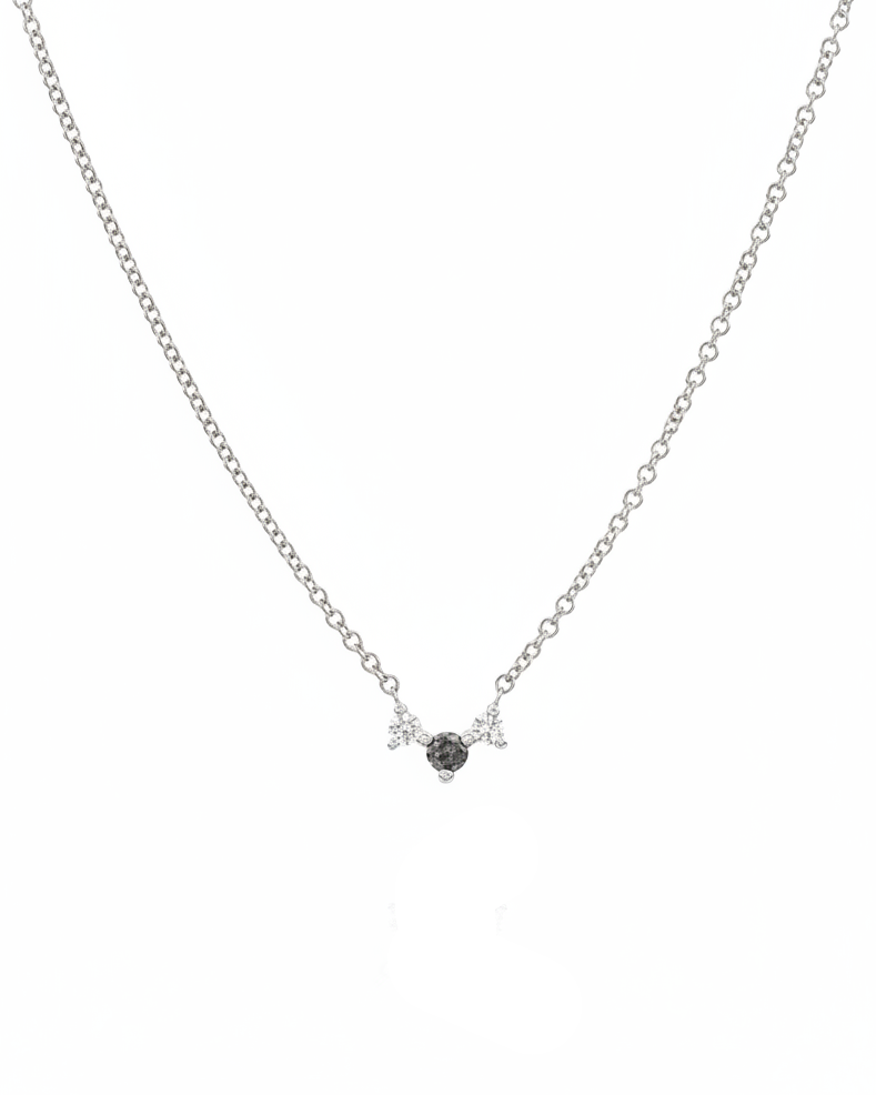 שרשרת פרידה יהלומים אפור ולבן